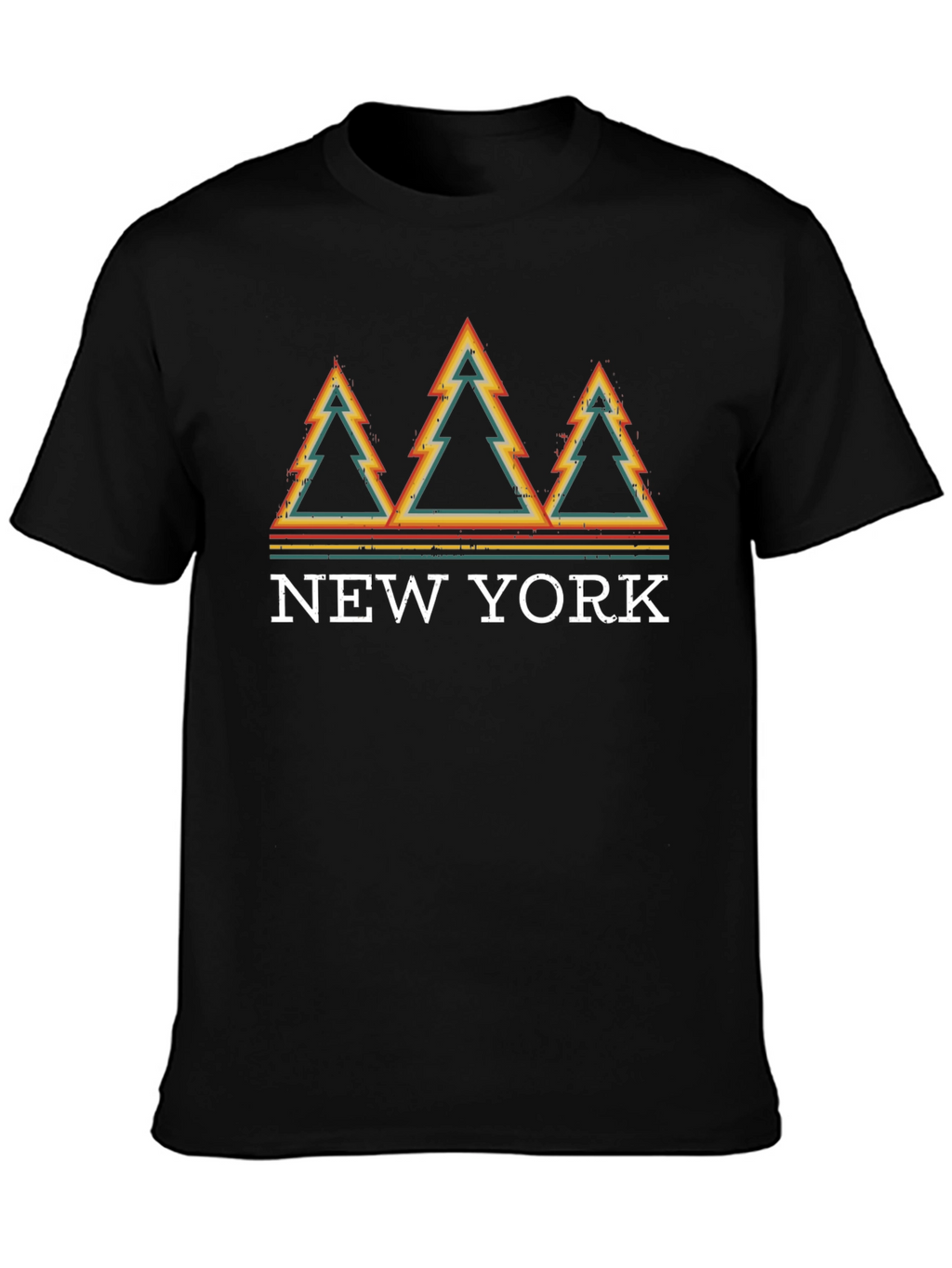 Retro New York Pine Tree Graphic T-Shirt