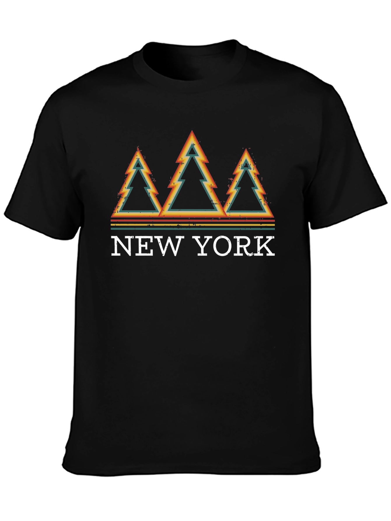 Retro New York Pine Tree Graphic T-Shirt