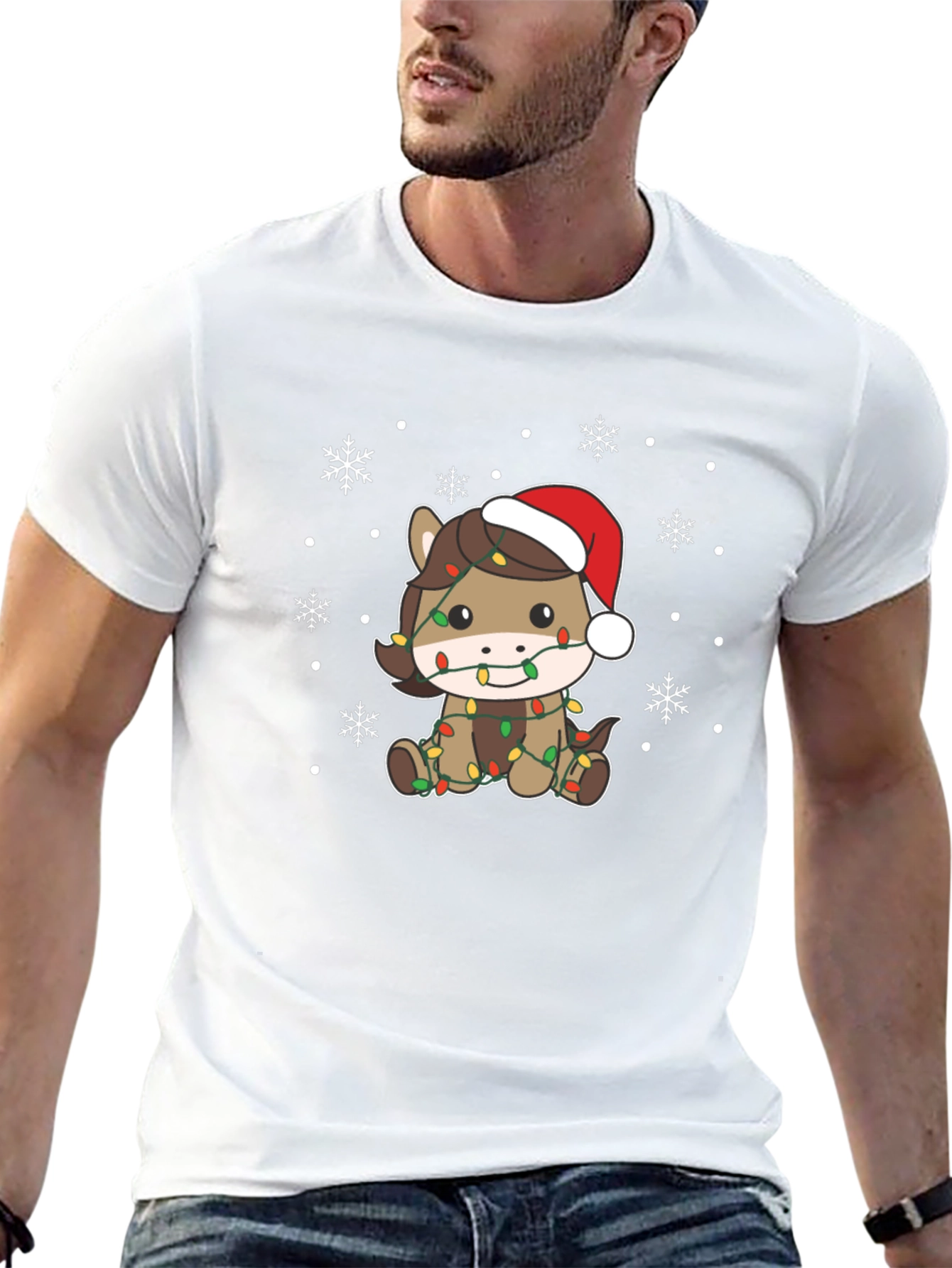 Festive Horse Christmas Lights T-Shirt