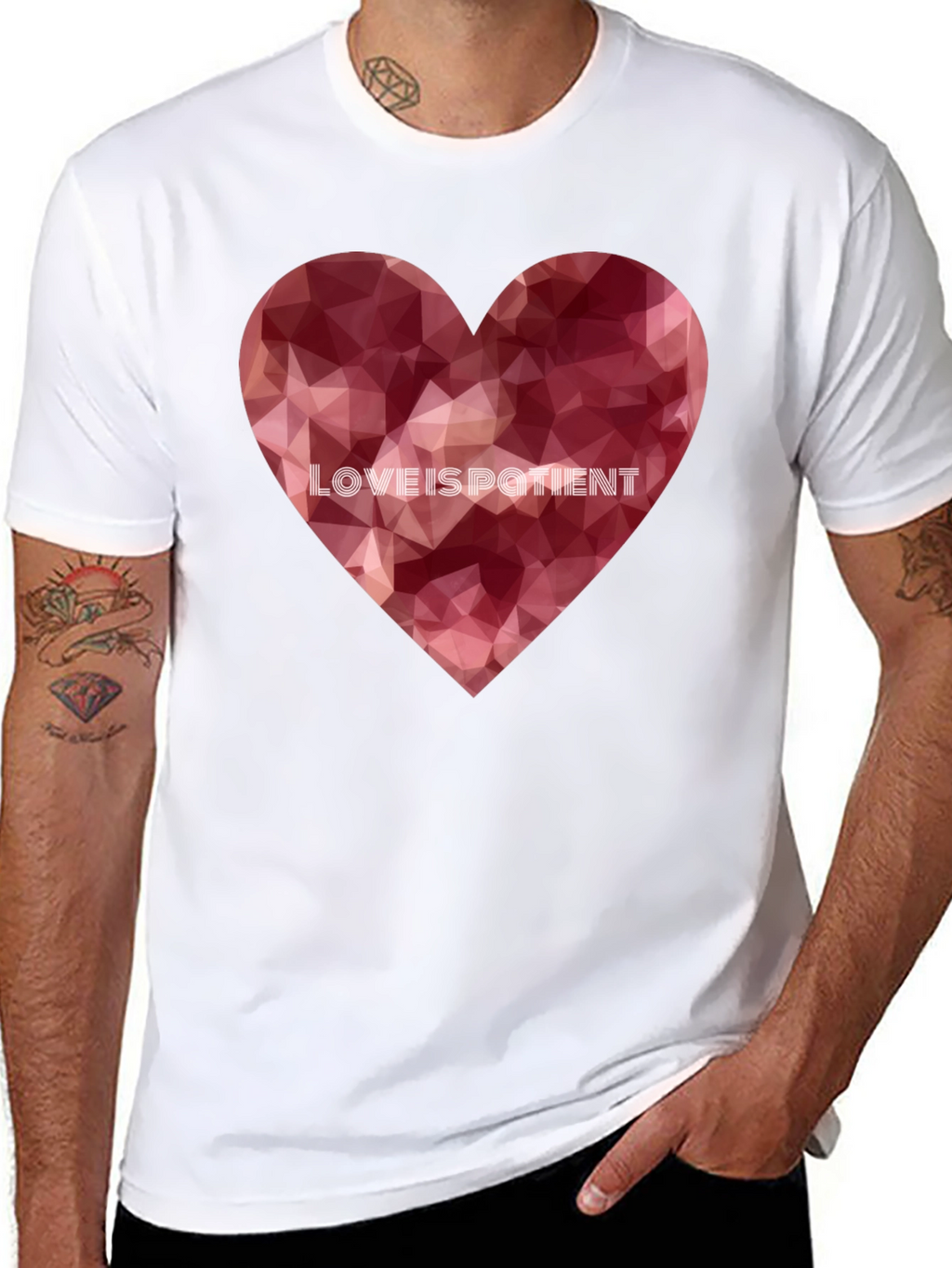 Love Is Patient Heart Graphic Tee - Black