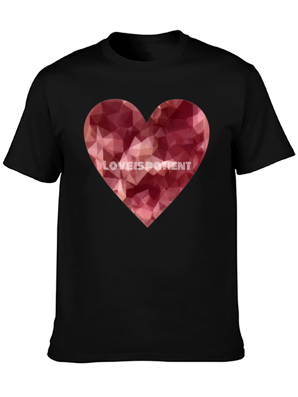 Love Is Patient Heart Graphic Tee - Black