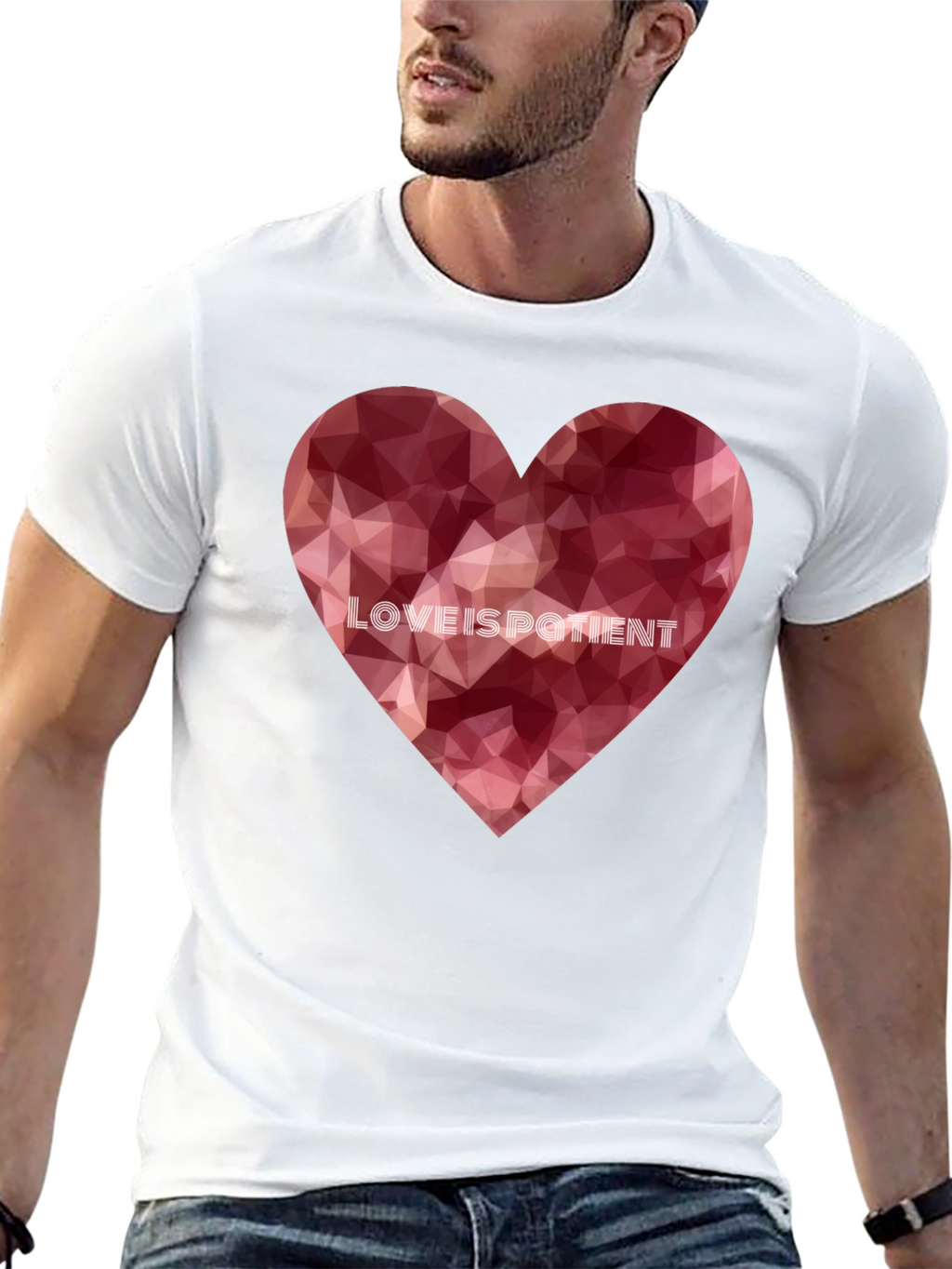Love Is Patient Heart Graphic Tee - Black