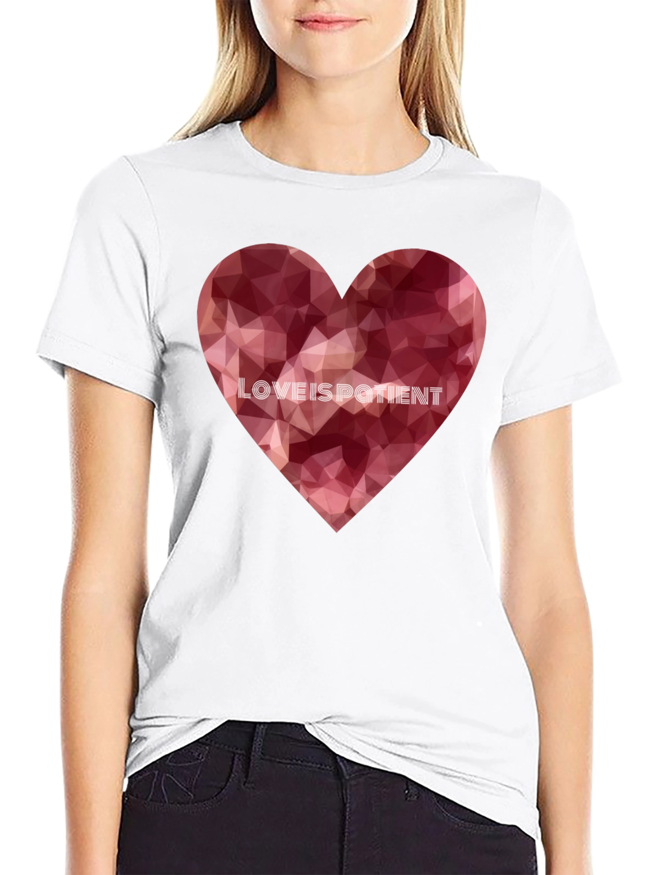 Love Is Patient Heart Graphic Tee - Black