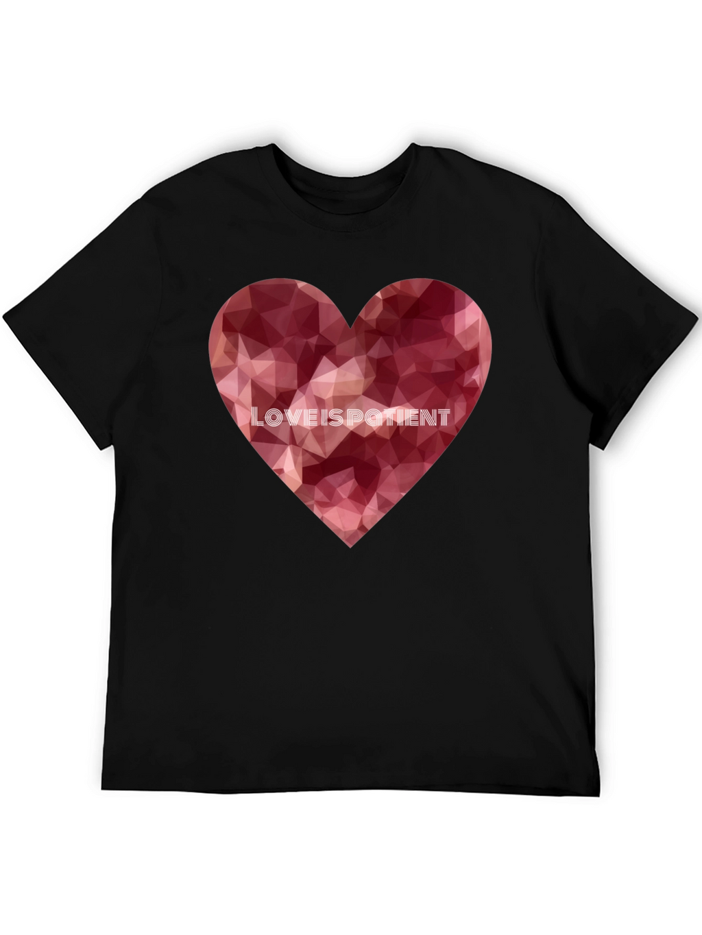 Love Is Patient Heart Graphic Tee - Black