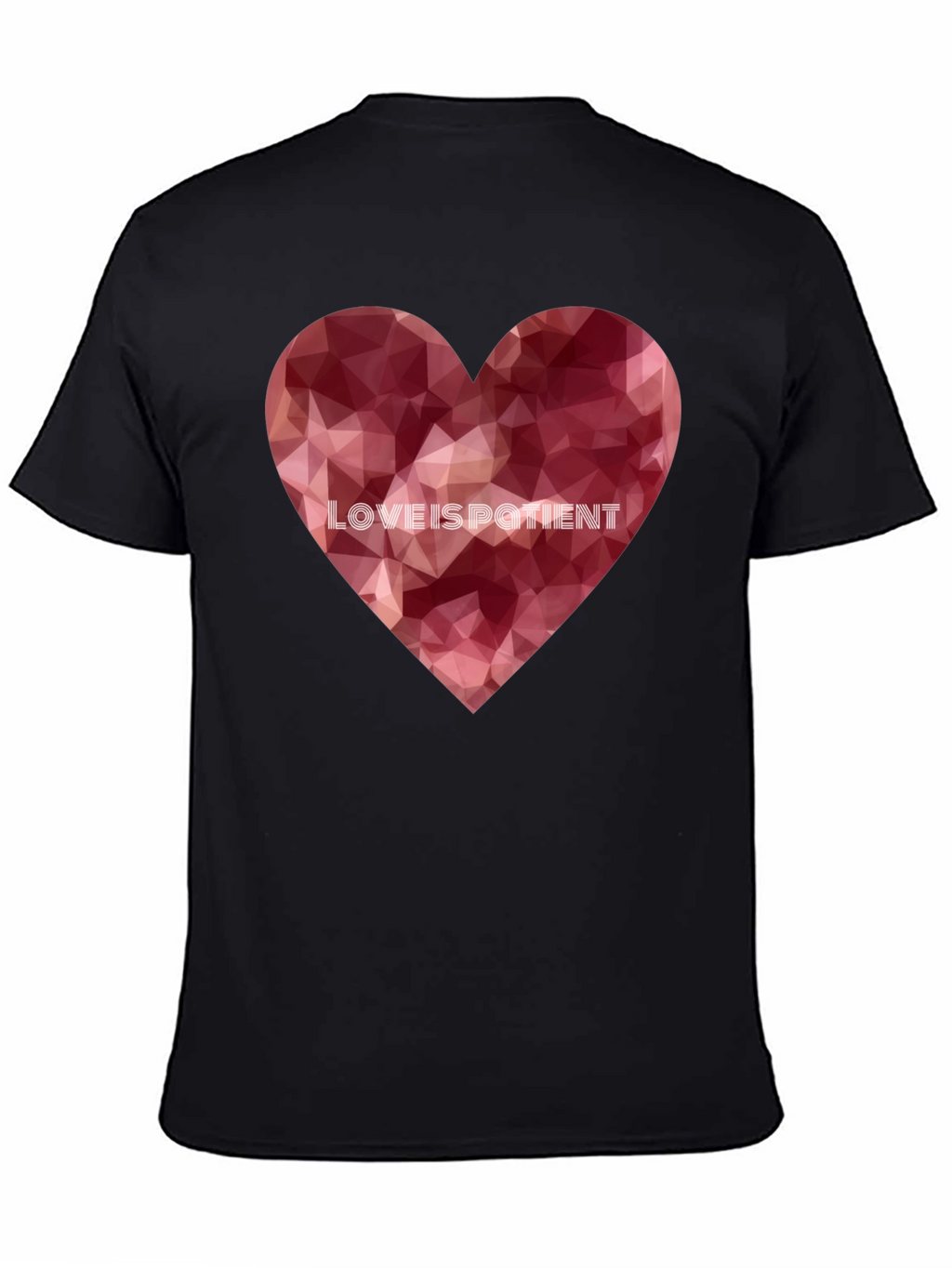 Love Is Patient Heart Graphic Tee - Black