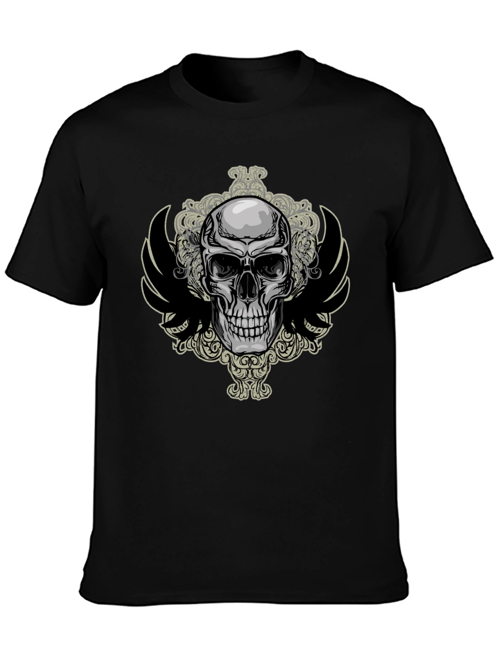 Skull & Wings Graphic Tee - Mens Black T-Shirt
