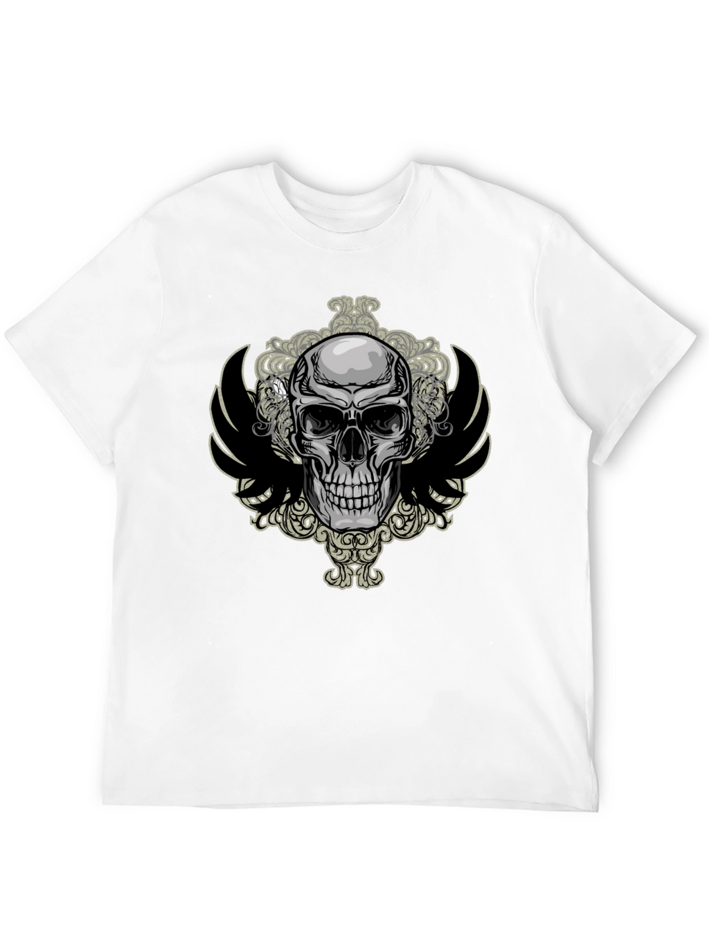 Skull & Wings Graphic Tee - Mens Black T-Shirt