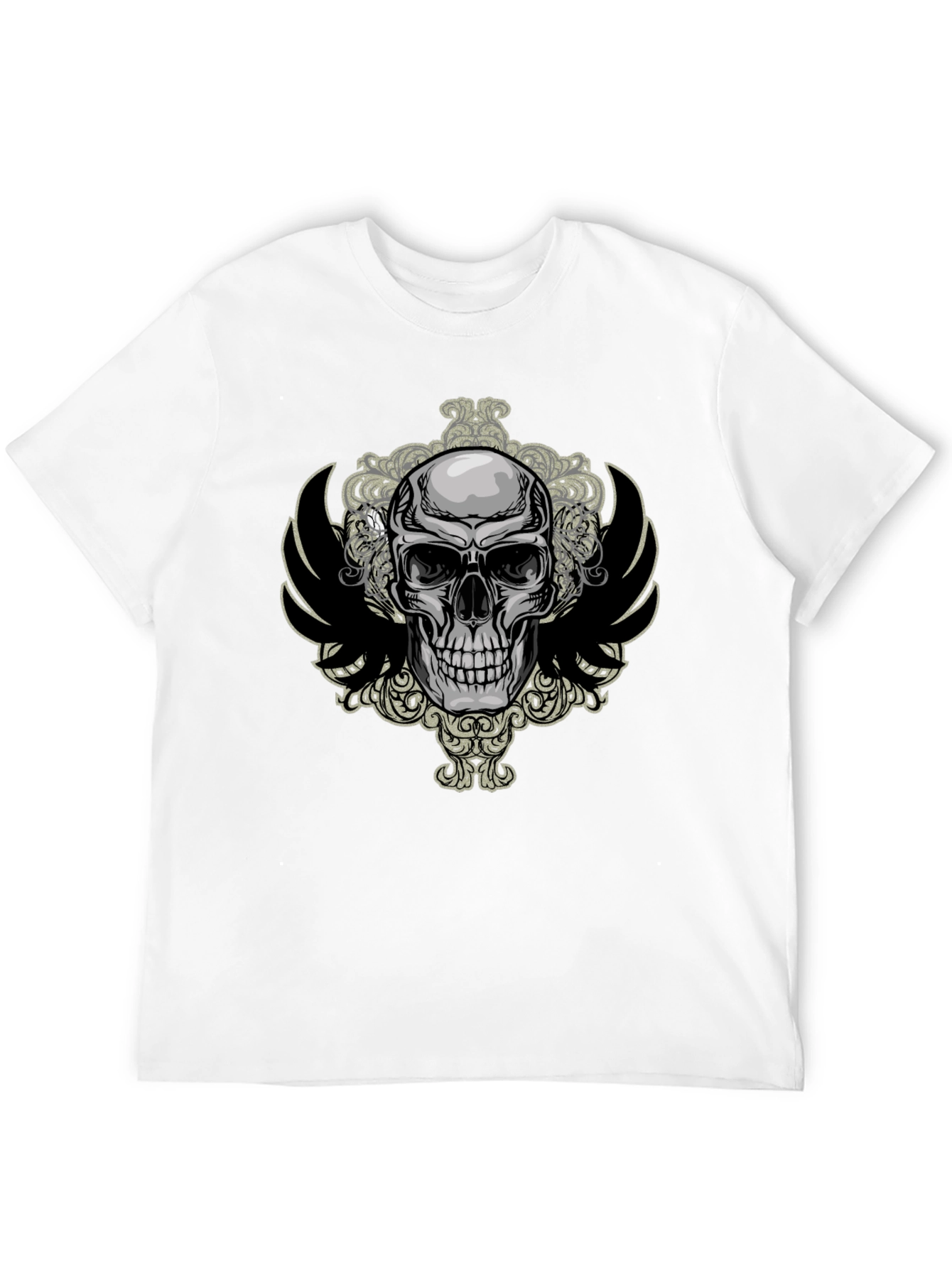 Skull & Wings Graphic Tee - Mens Black T-Shirt