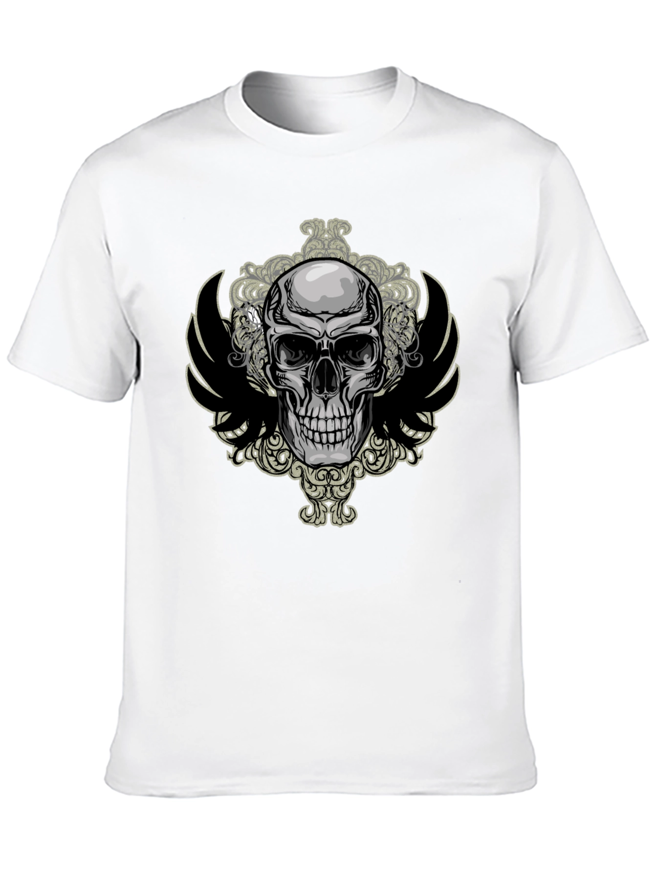 Skull & Wings Graphic Tee - Mens Black T-Shirt
