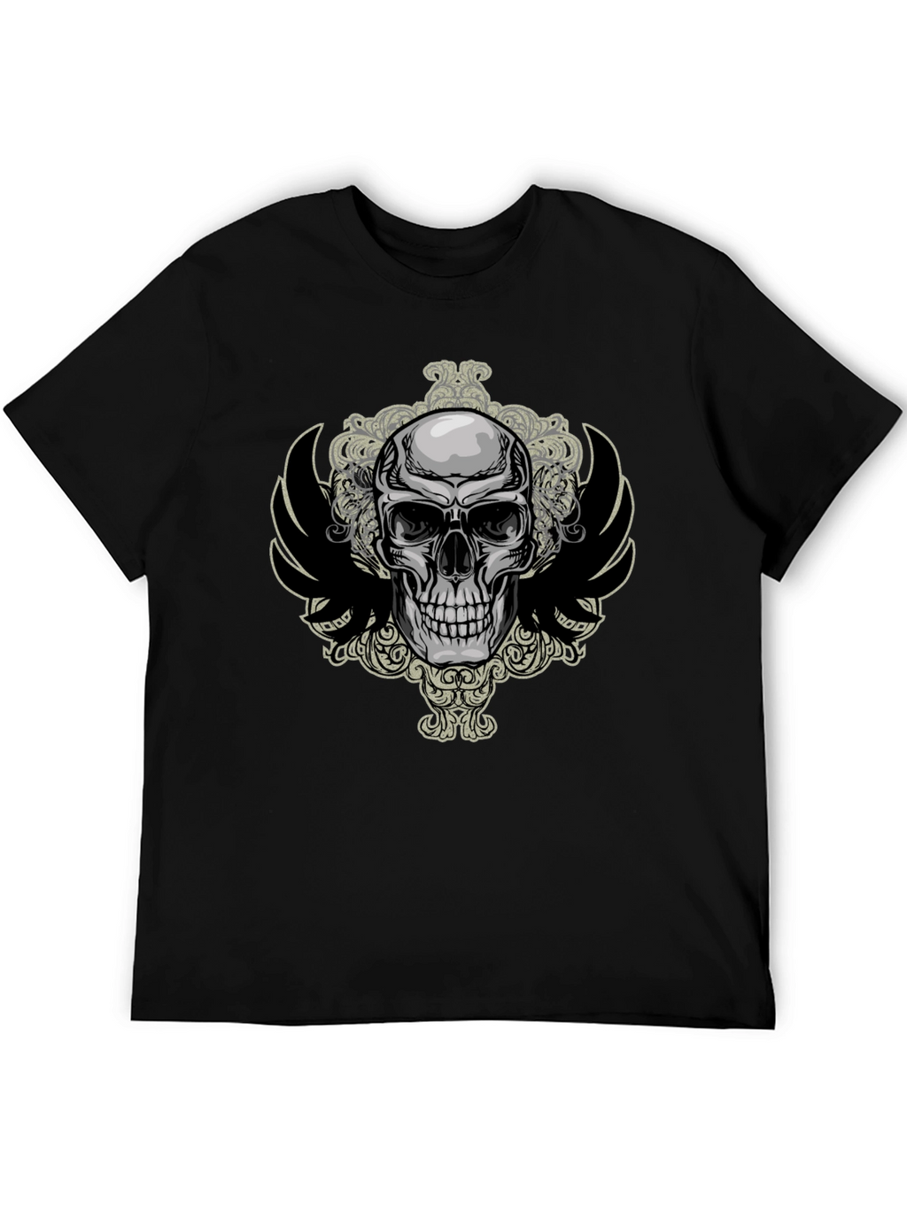 Skull & Wings Graphic Tee - Mens Black T-Shirt