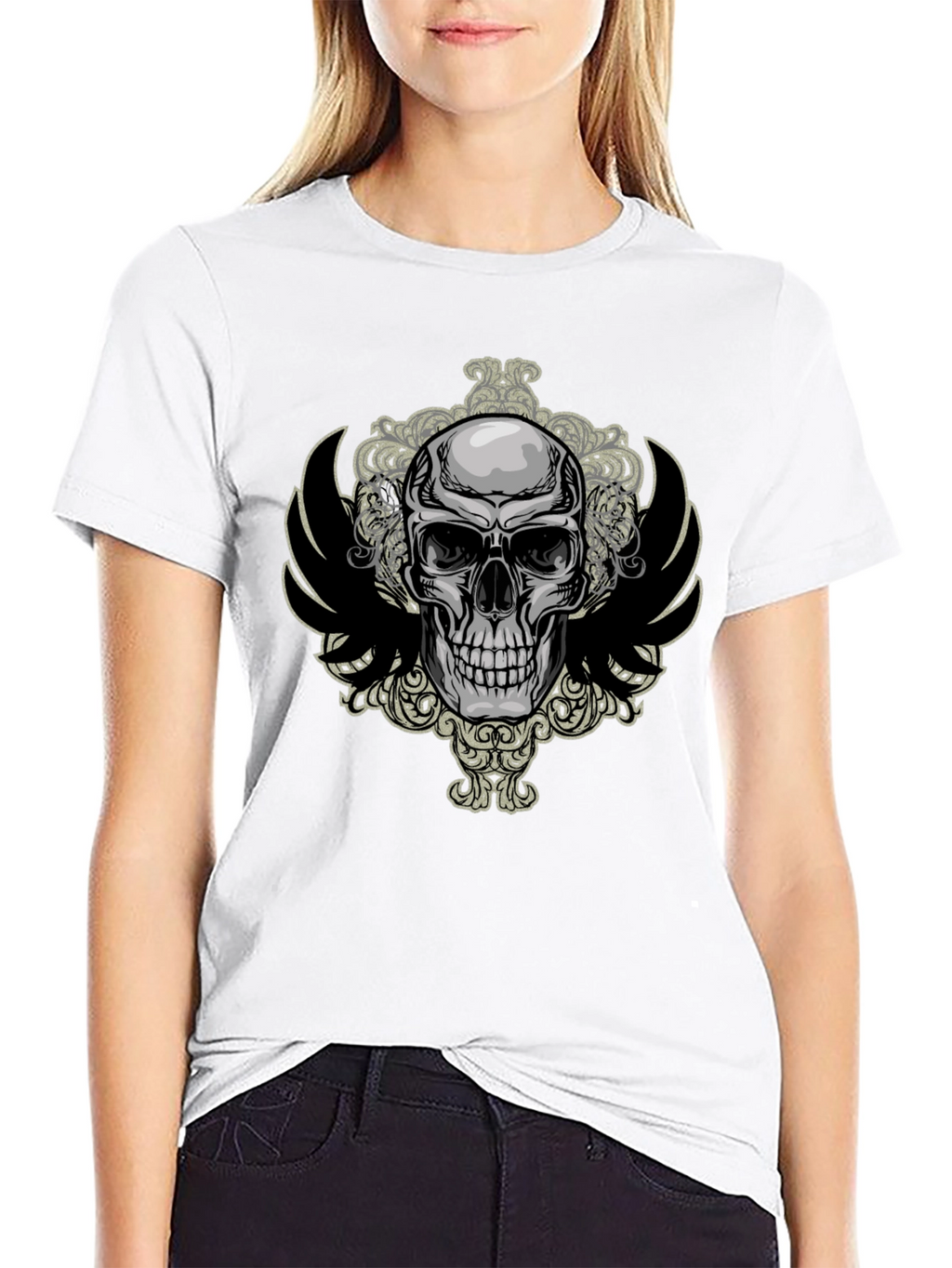 Skull & Wings Graphic Tee - Mens Black T-Shirt