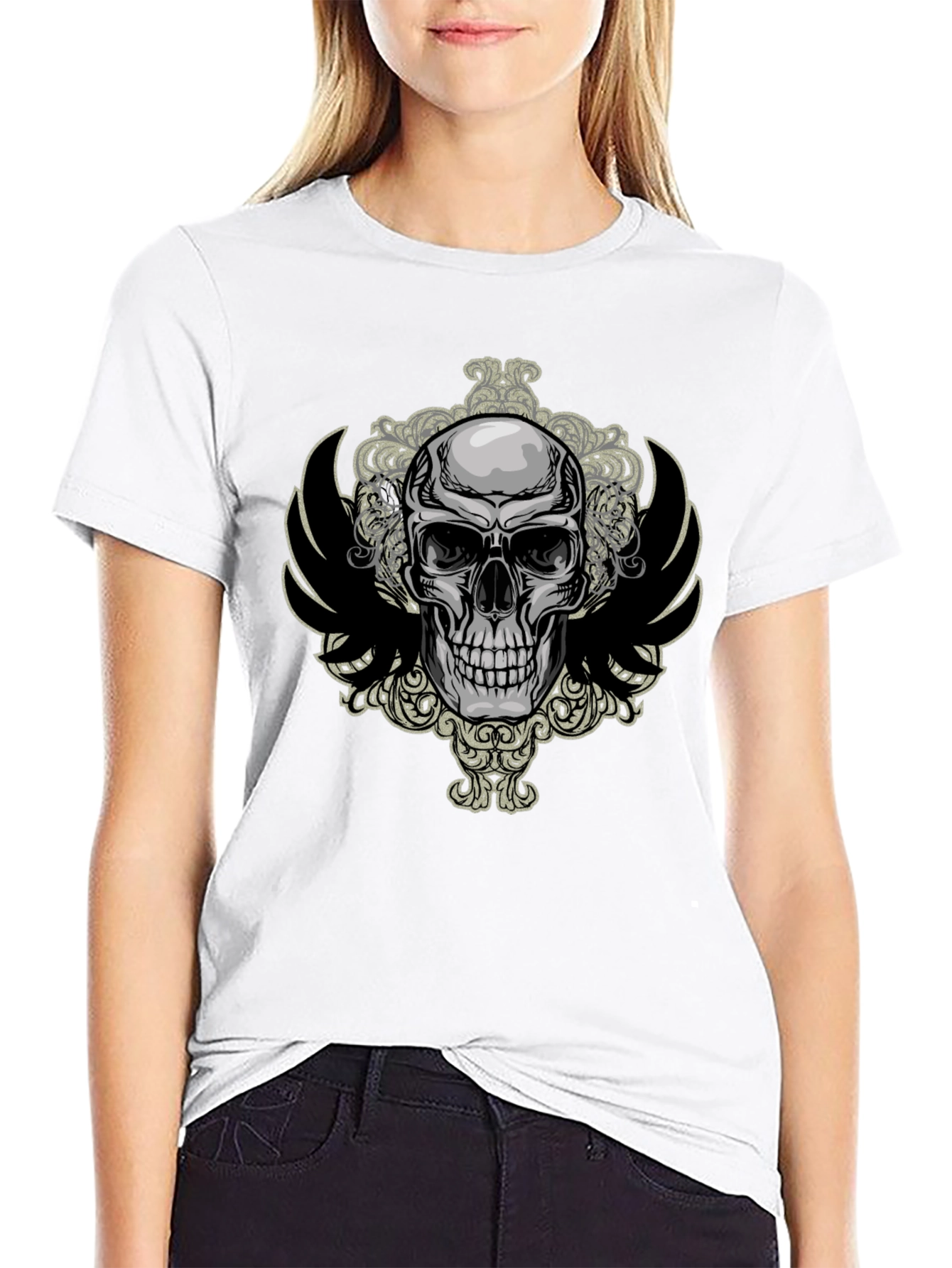 Skull & Wings Graphic Tee - Mens Black T-Shirt