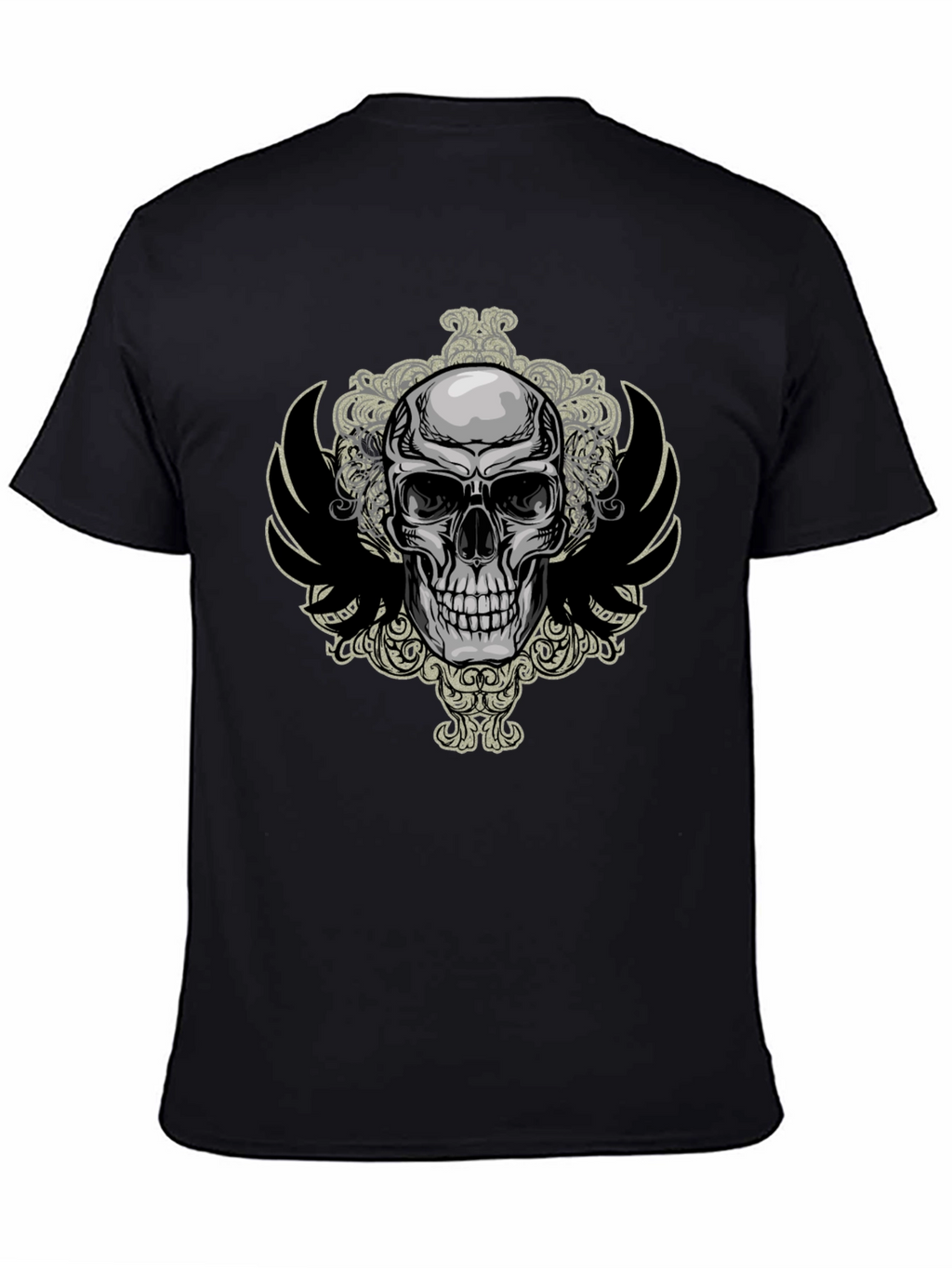 Skull & Wings Graphic Tee - Mens Black T-Shirt