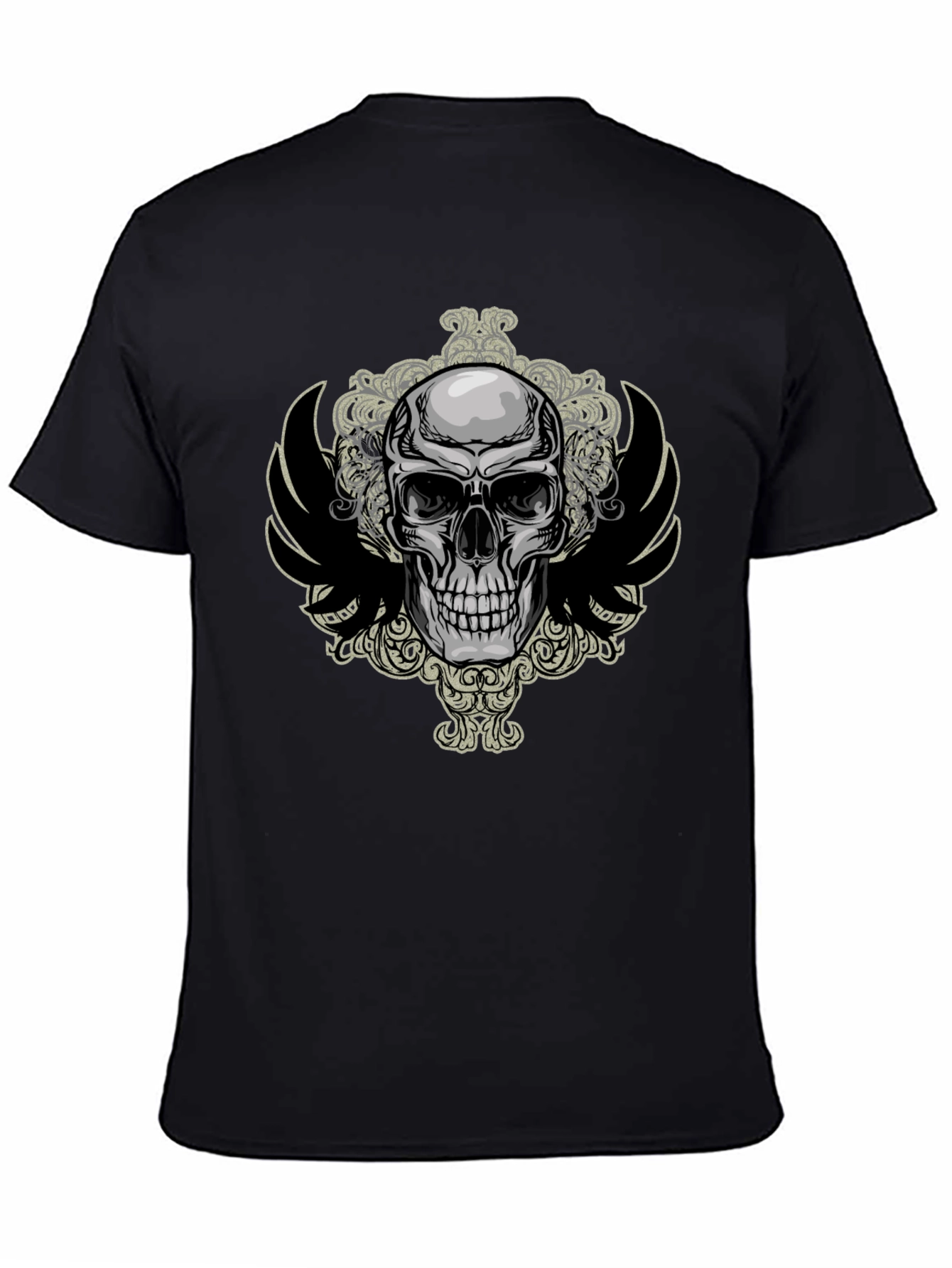Skull & Wings Graphic Tee - Mens Black T-Shirt