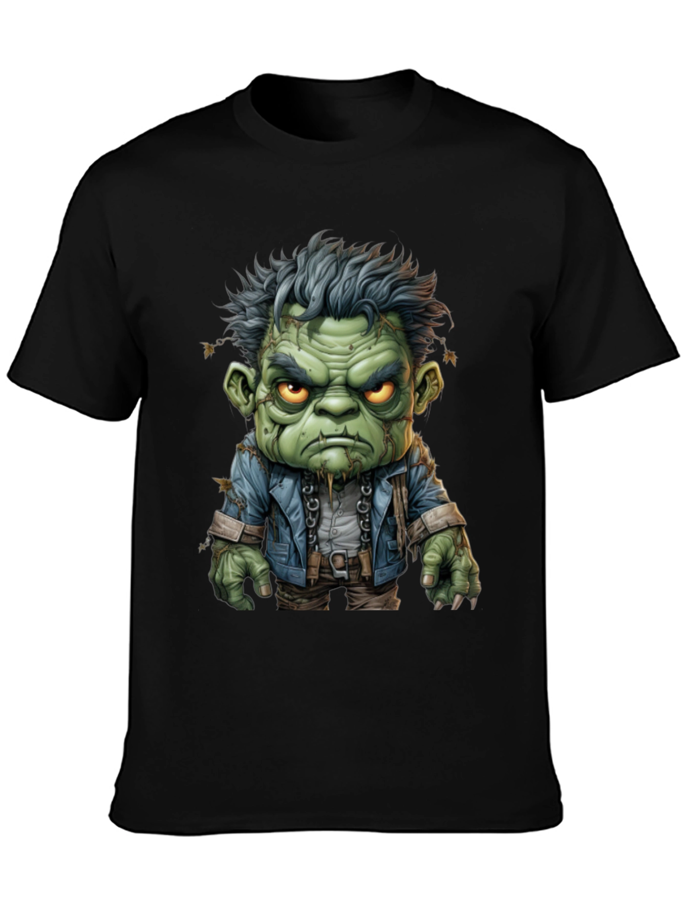 Frankenstein Graphic Tee - Mens Black Cotton T-Shirt