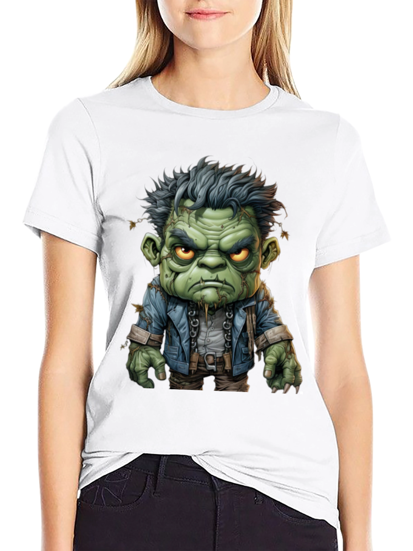 Frankenstein Graphic Tee - Mens Black Cotton T-Shirt