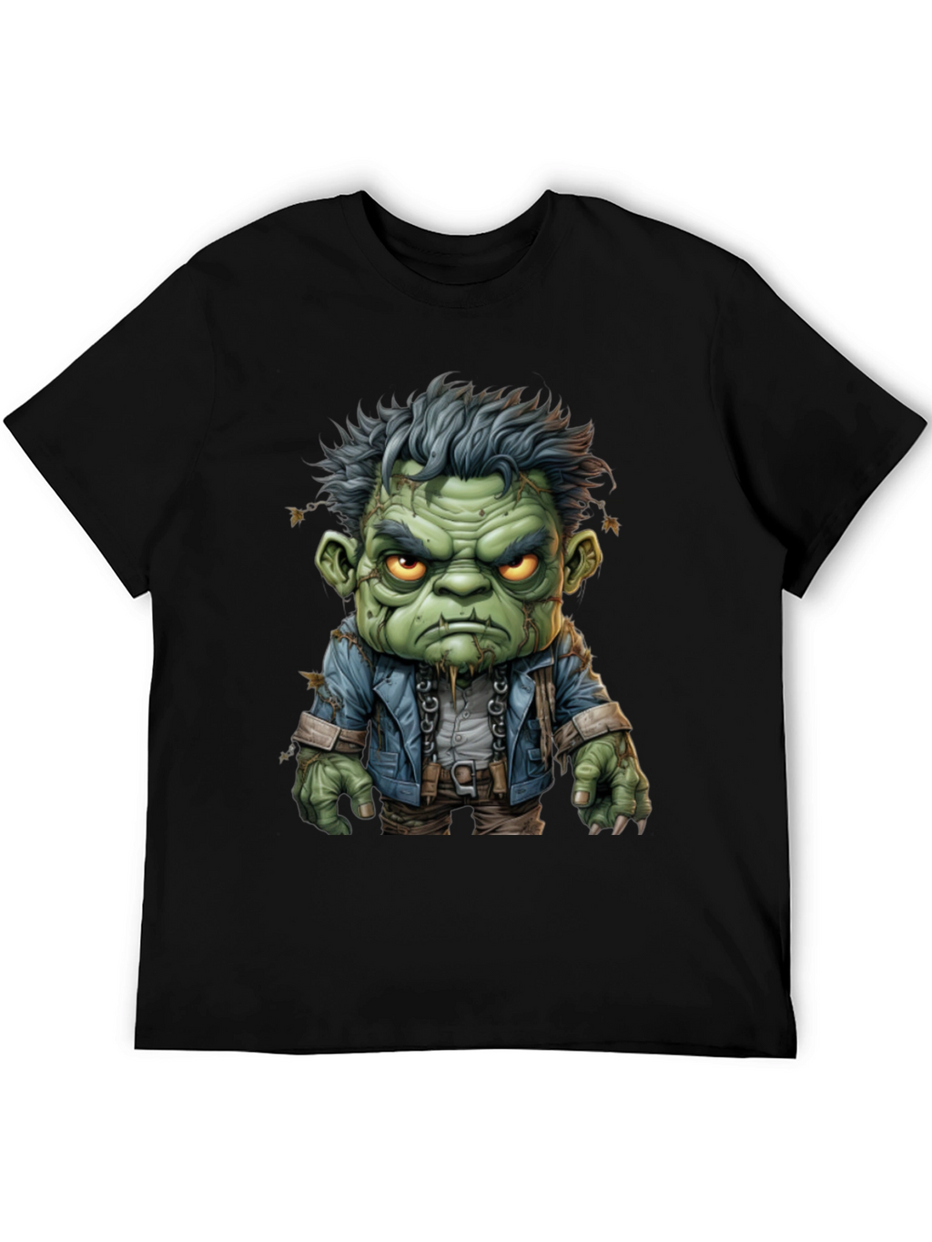 Frankenstein Graphic Tee - Mens Black Cotton T-Shirt