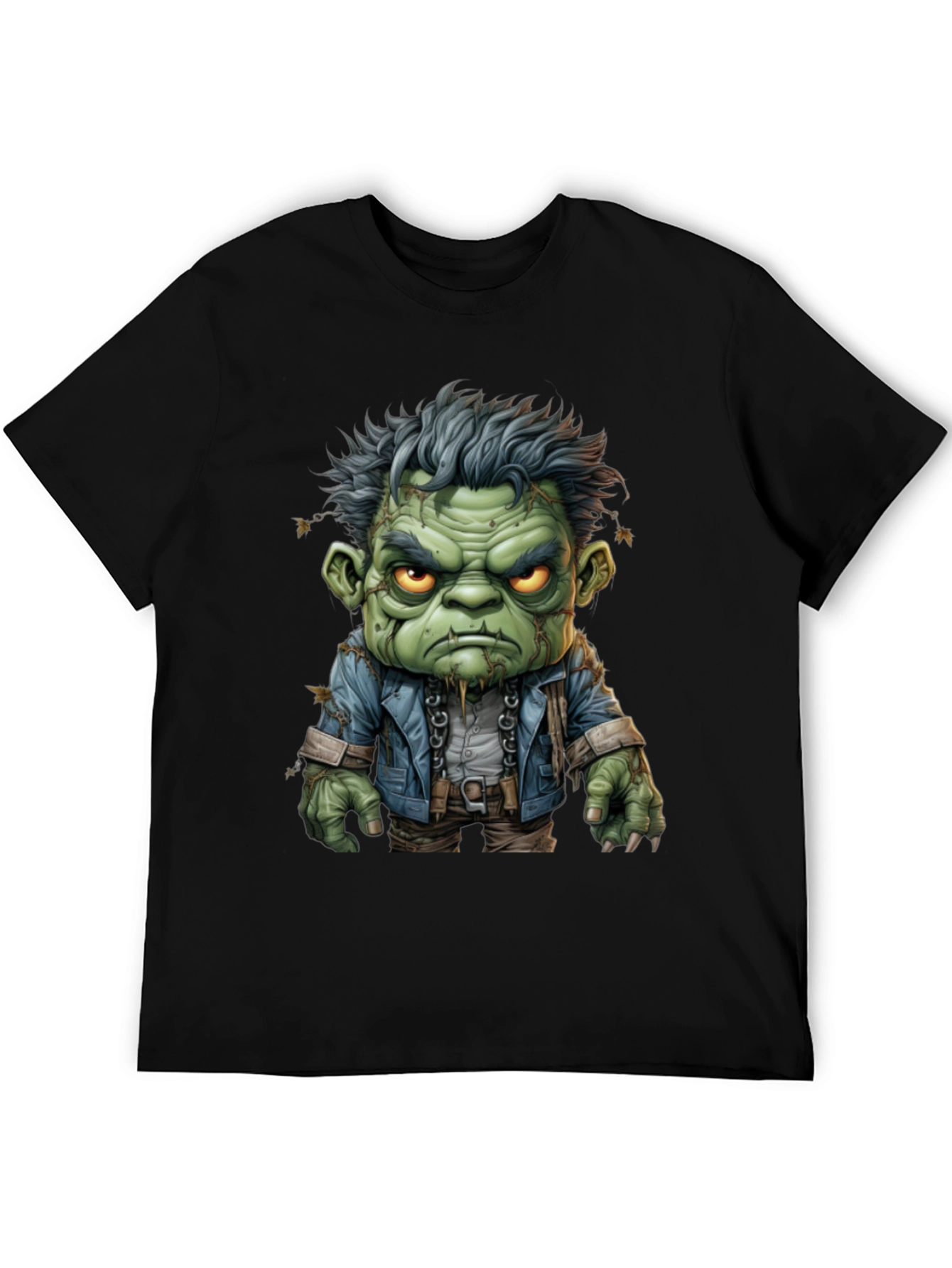 Frankenstein Graphic Tee - Mens Black Cotton T-Shirt