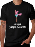 Yoga Queen Flamingo Graphic T-Shirt
