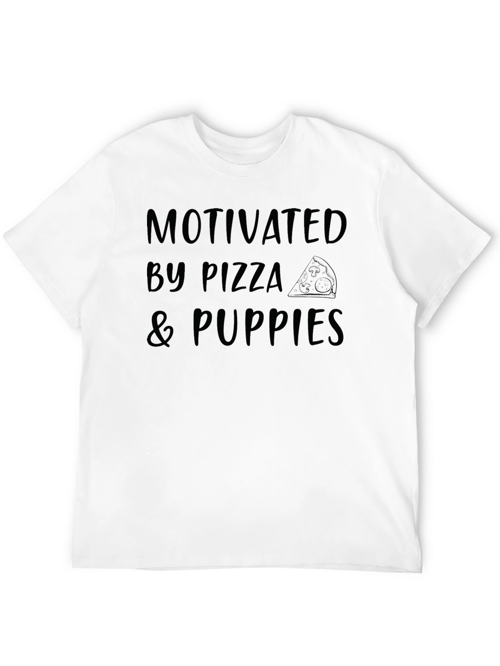 Motivated by Pizza & Puppies Graphic Tee - Black