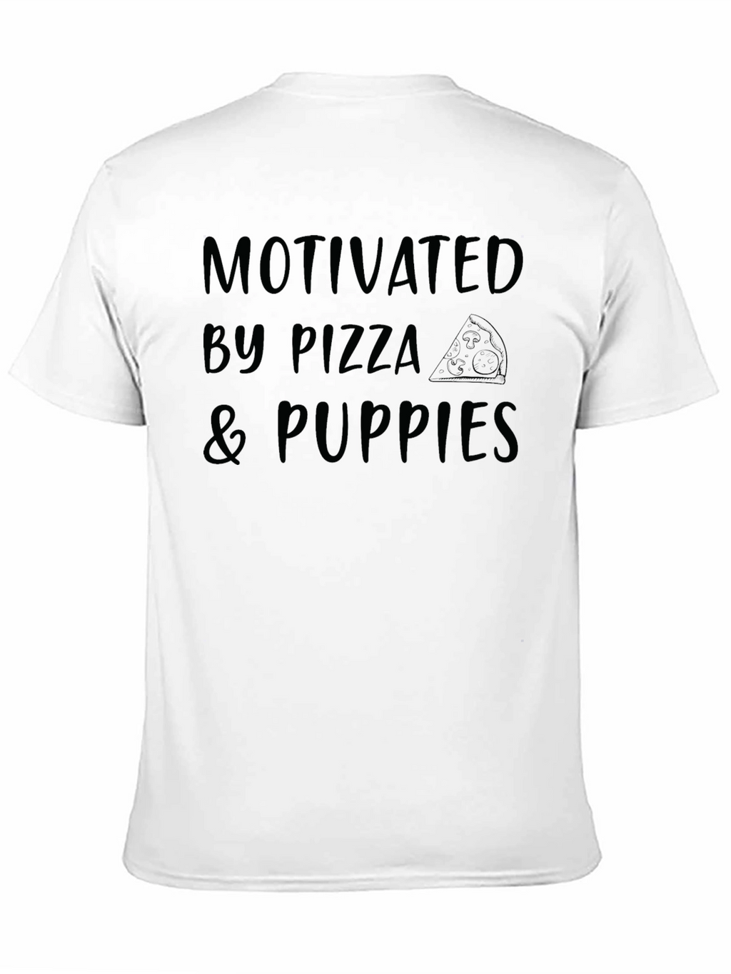 Motivated by Pizza & Puppies Graphic Tee - Black