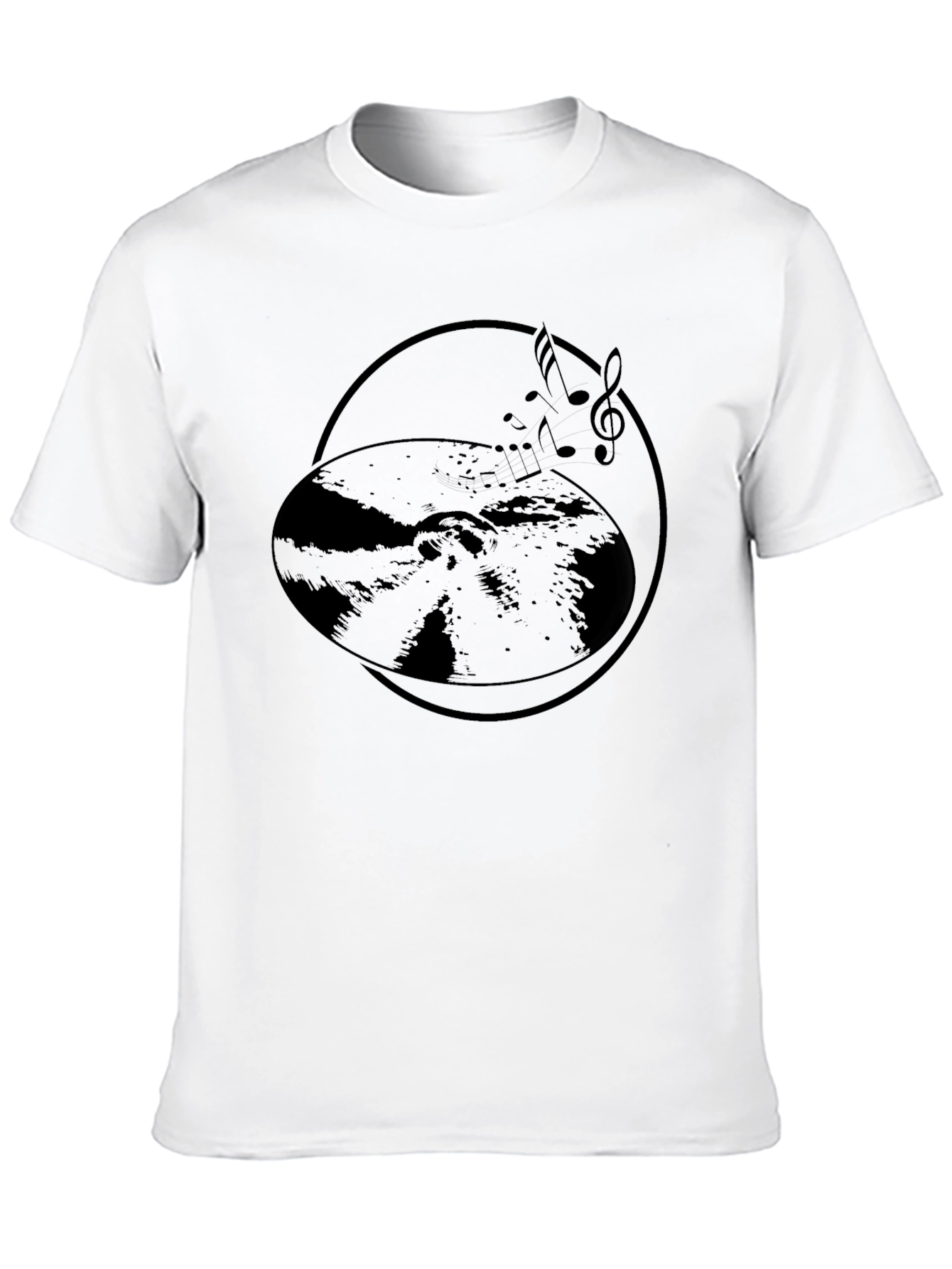 Vinyl Record Music Notes Graphic Tee