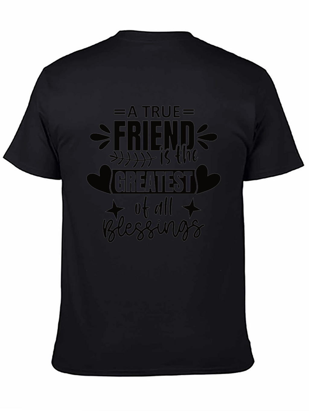 A True Friend Blessings Graphic Tee - Black