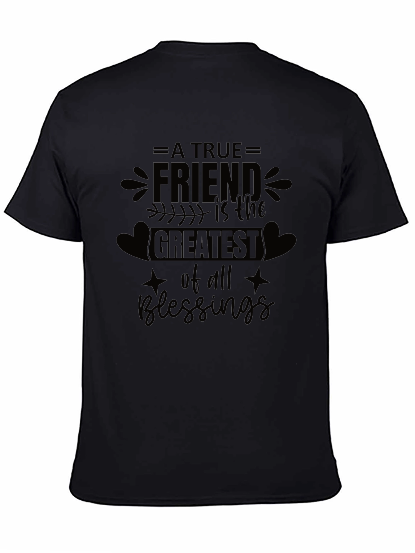 A True Friend Blessings Graphic Tee - Black