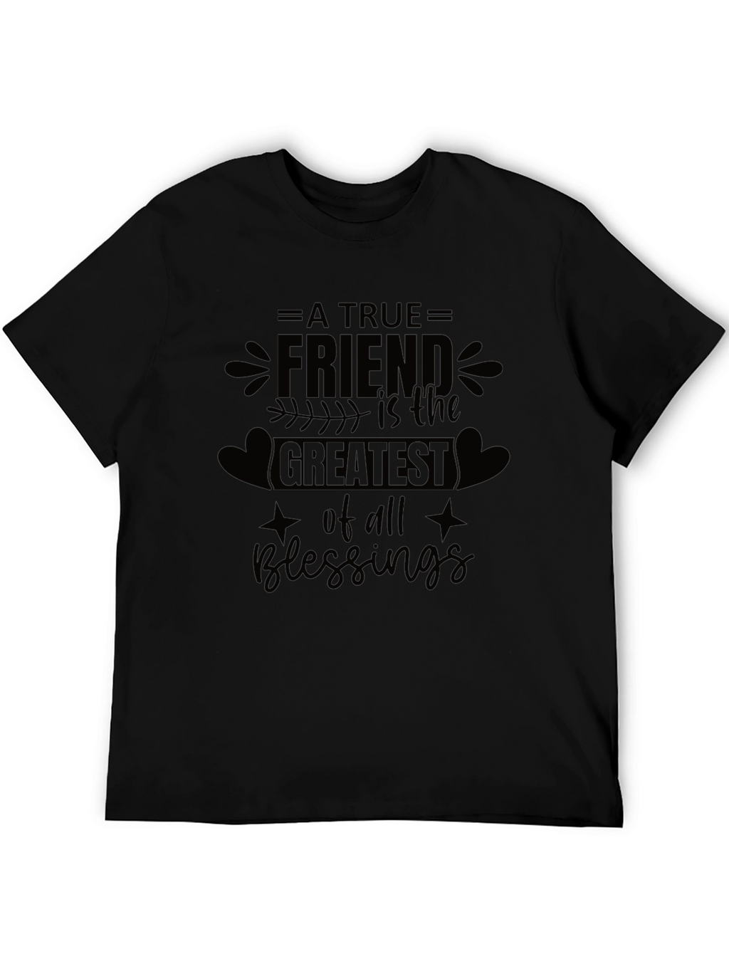 A True Friend Blessings Graphic Tee - Black