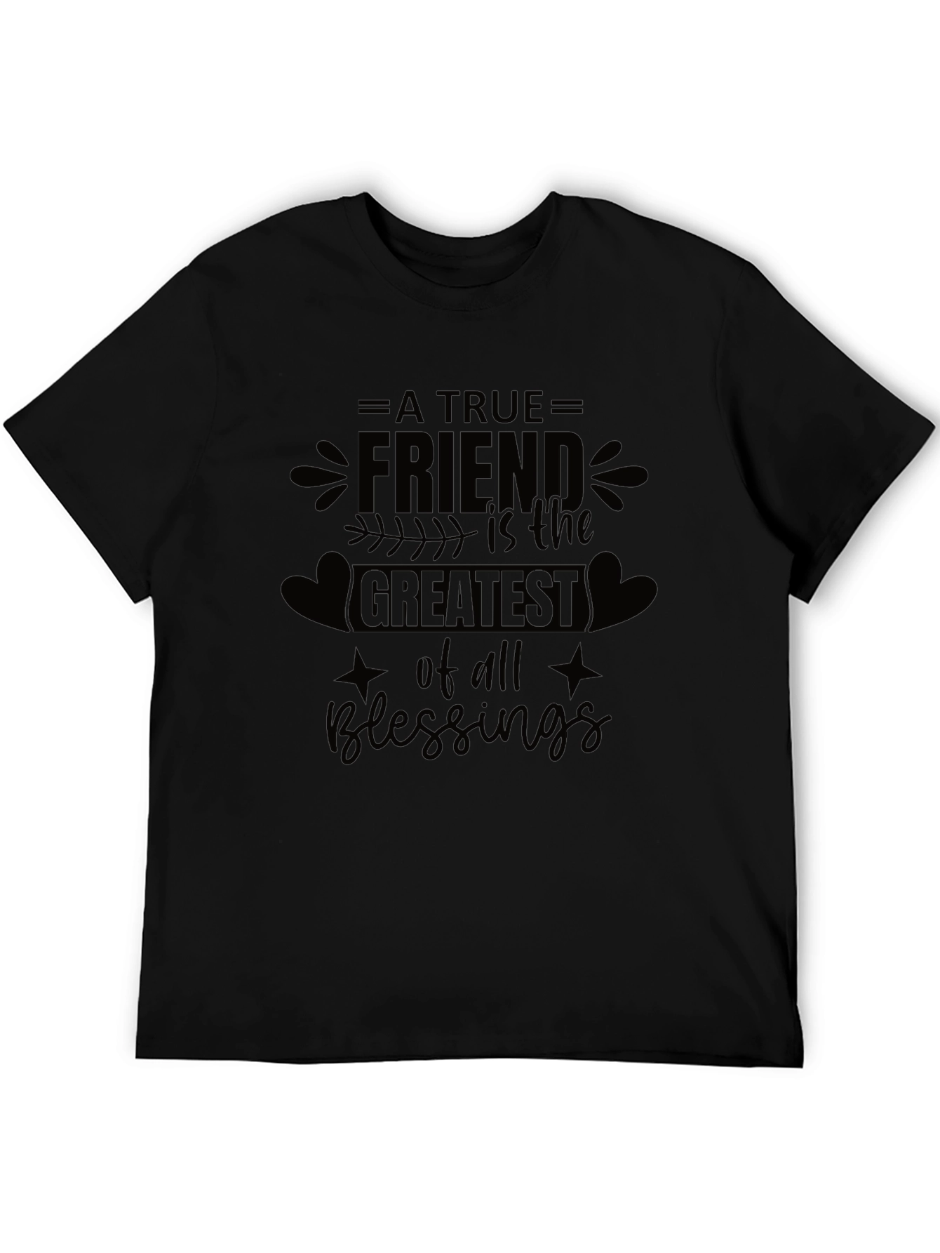A True Friend Blessings Graphic Tee - Black