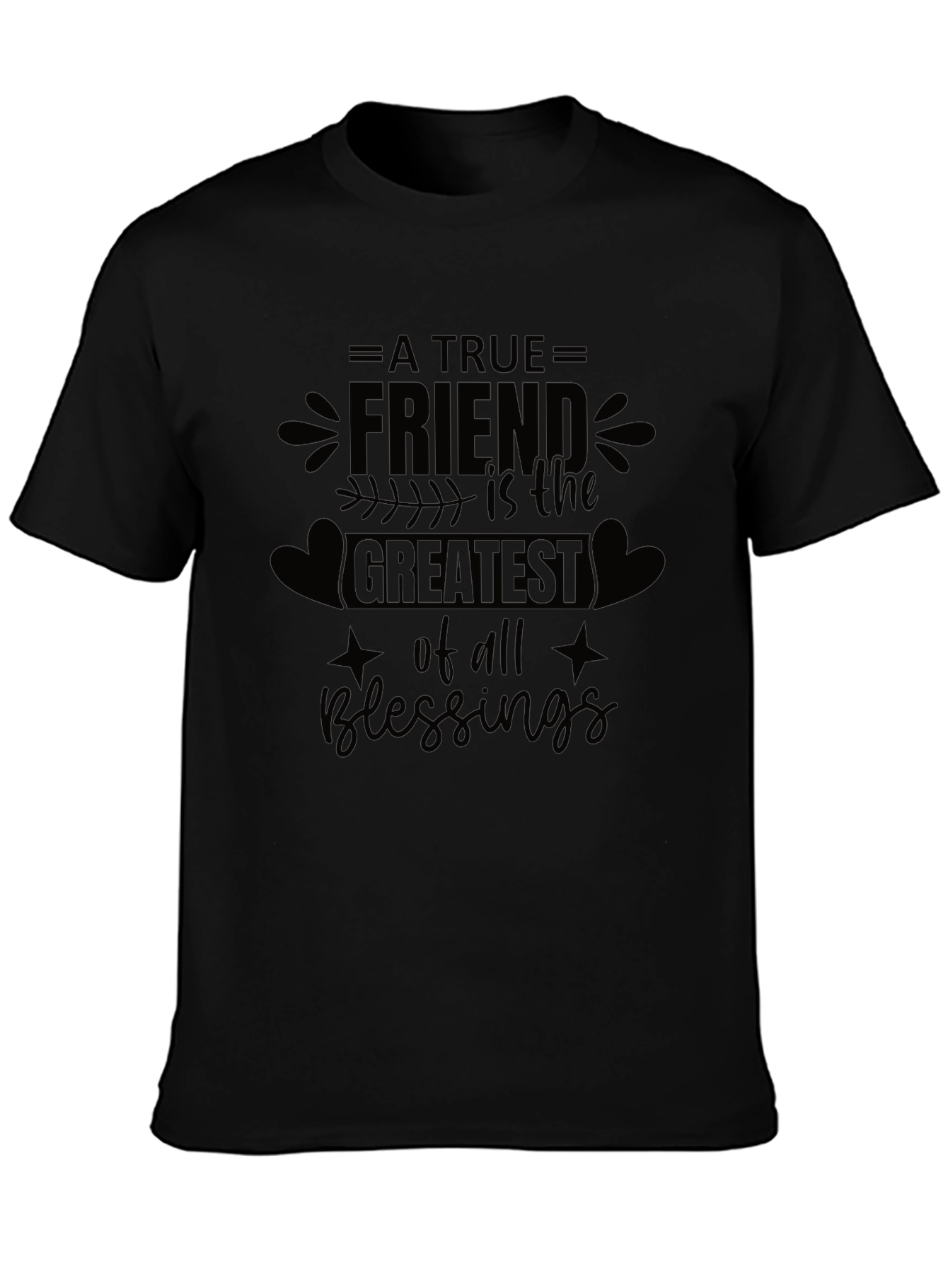 A True Friend Blessings Graphic Tee - Black
