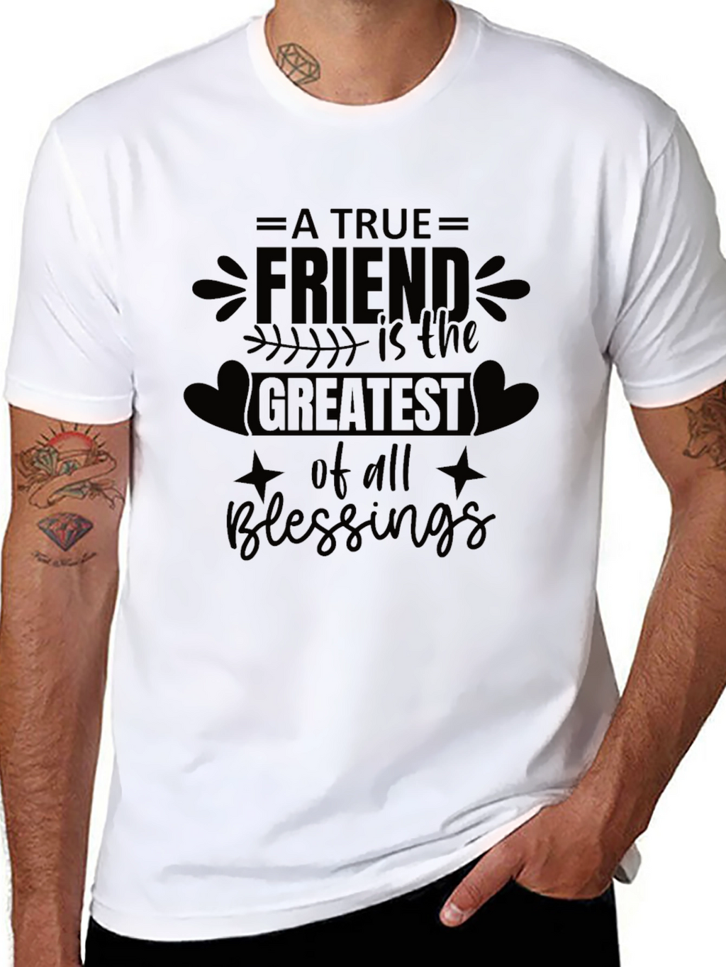 A True Friend Blessings Graphic Tee - Black