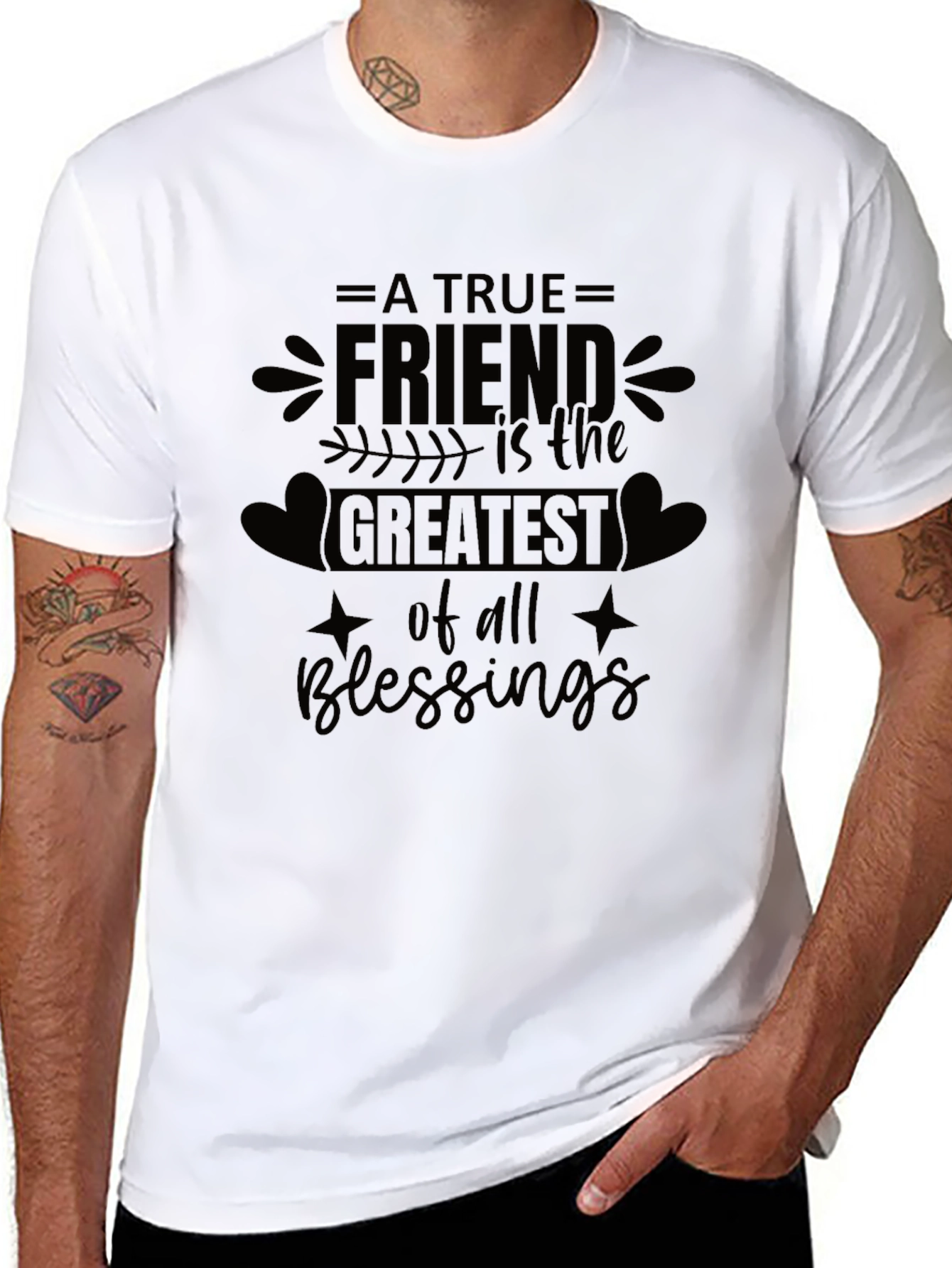 A True Friend Blessings Graphic Tee - Black