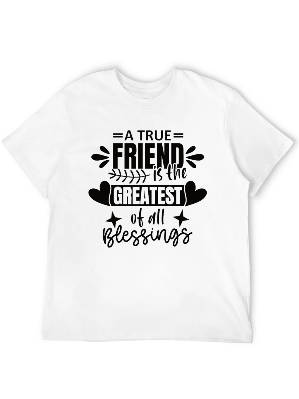 A True Friend Blessings Graphic Tee - Black