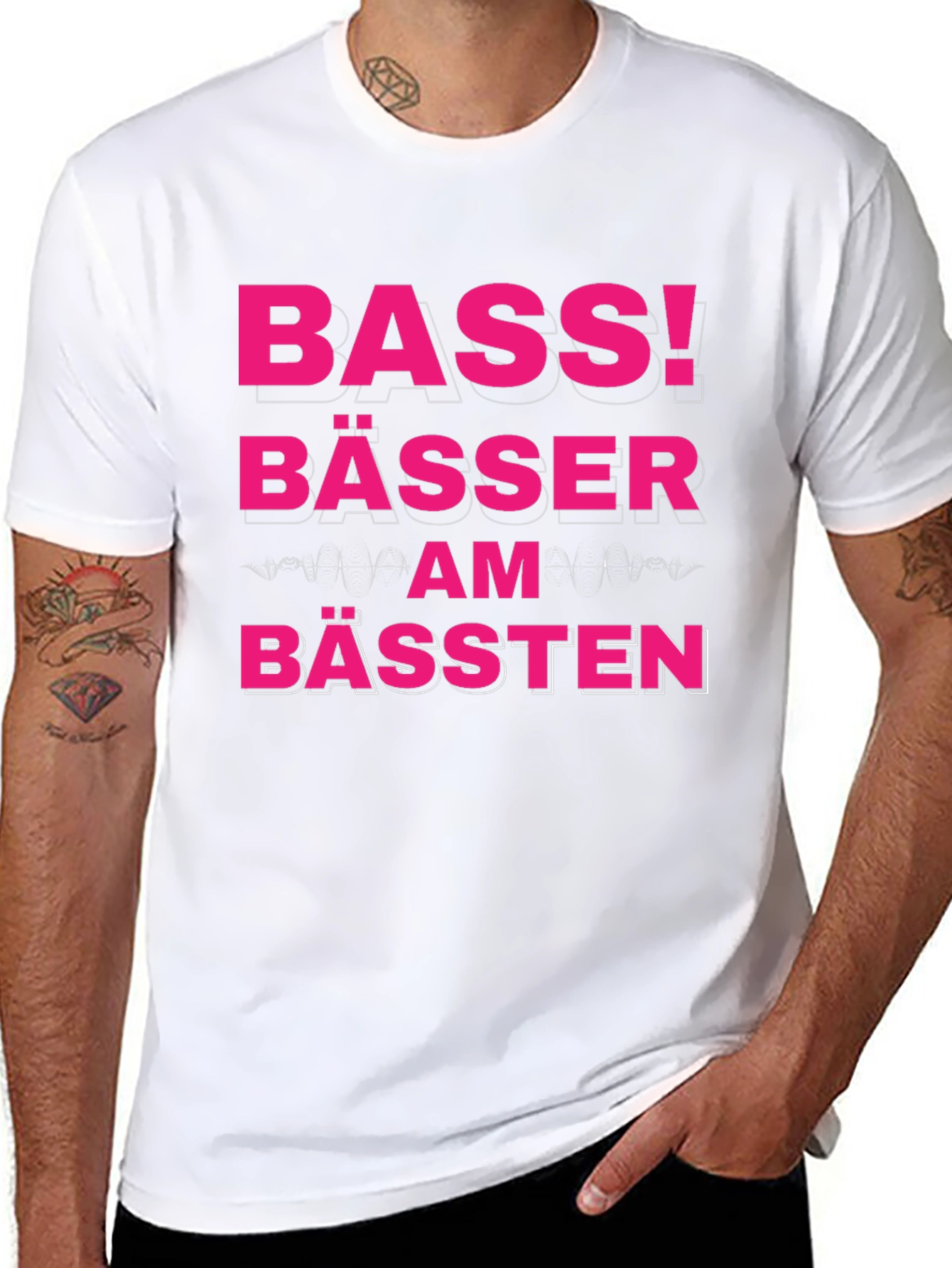 Bass! Bässer Am Bässten Funny German T-Shirt