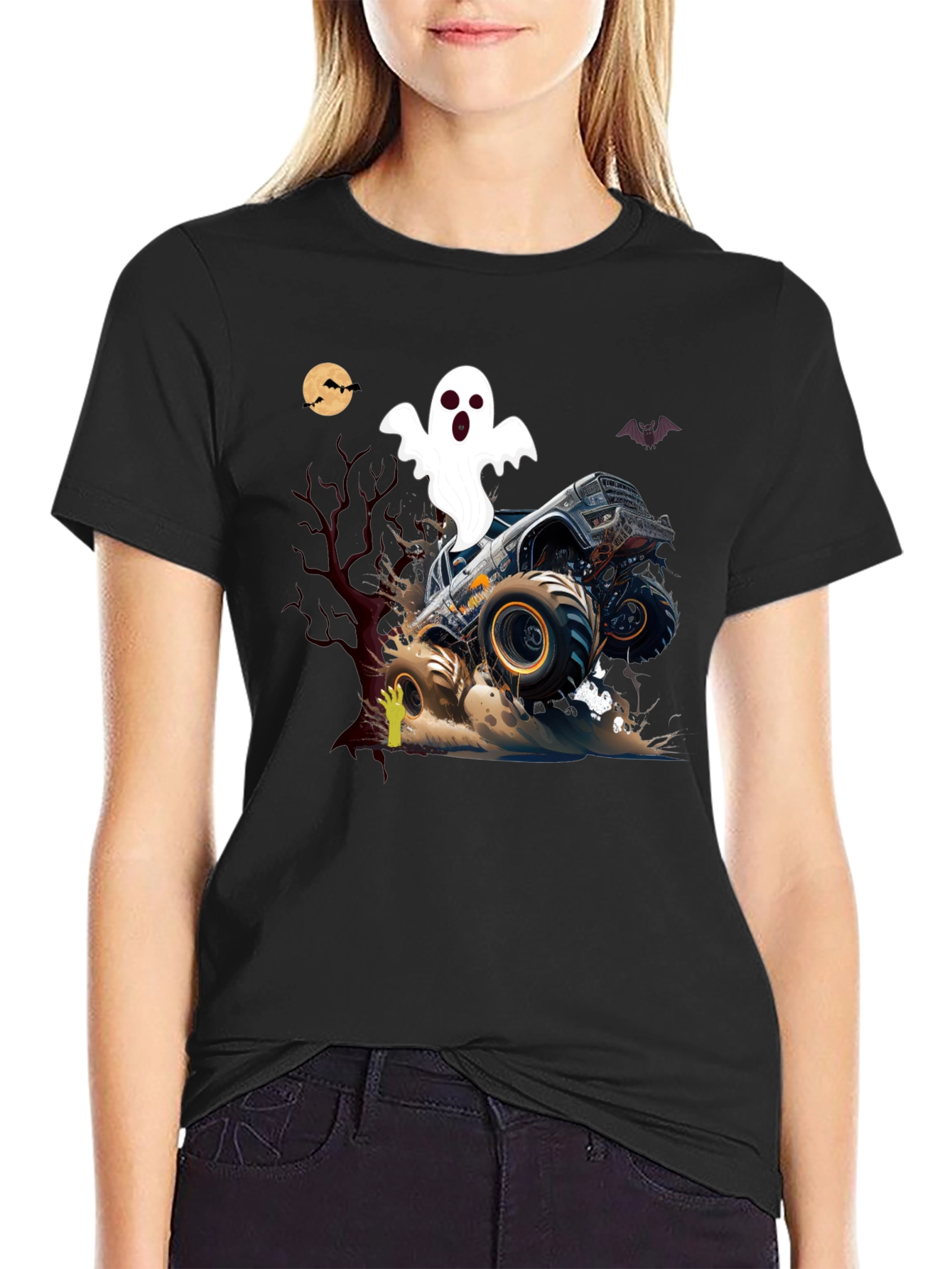 Monster Truck Ghost Halloween T-Shirt