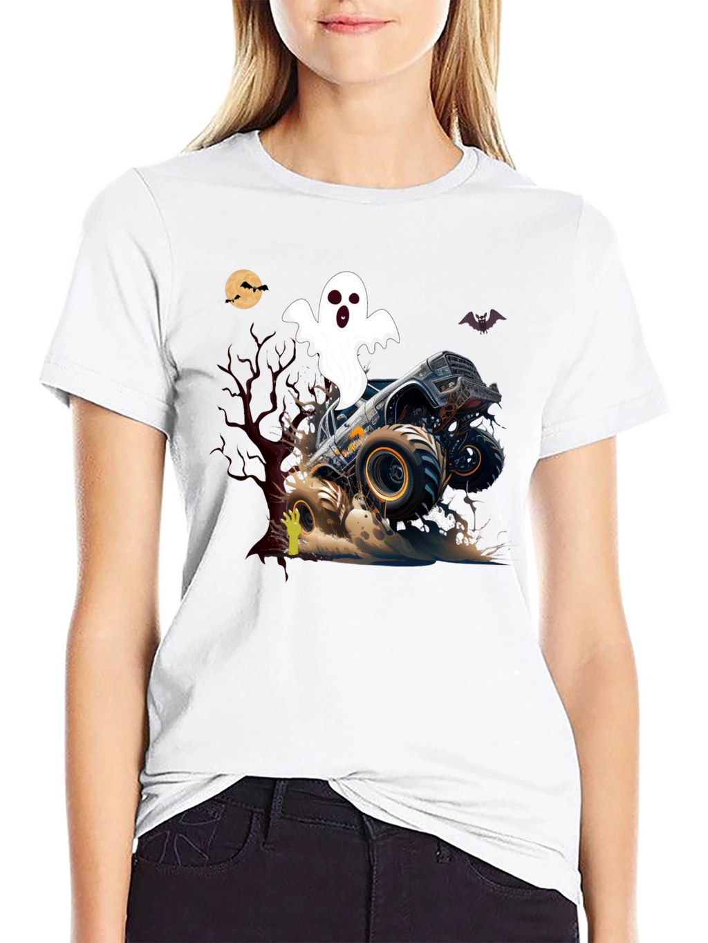 Monster Truck Ghost Halloween T-Shirt