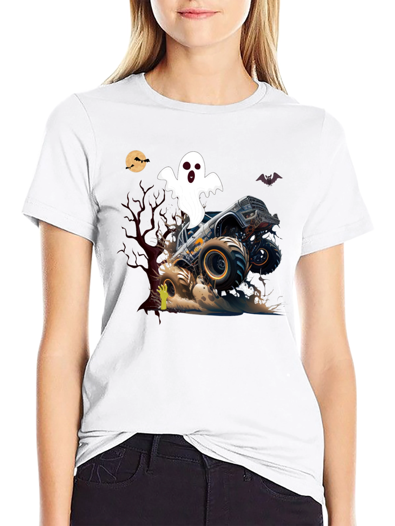 Monster Truck Ghost Halloween T-Shirt