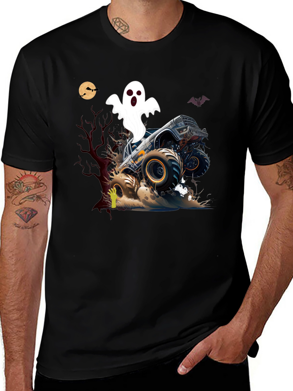Monster Truck Ghost Halloween T-Shirt