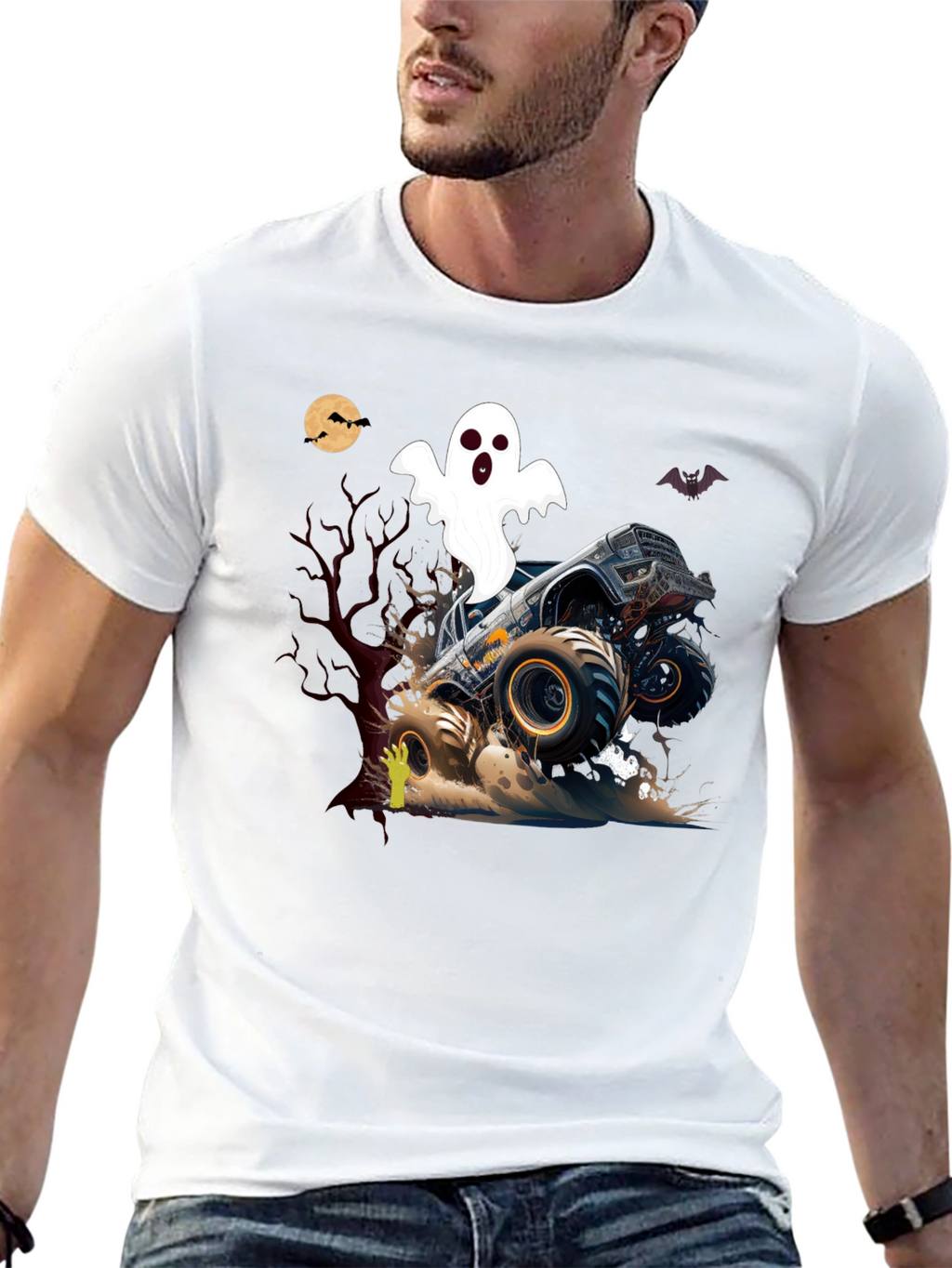 Monster Truck Ghost Halloween T-Shirt