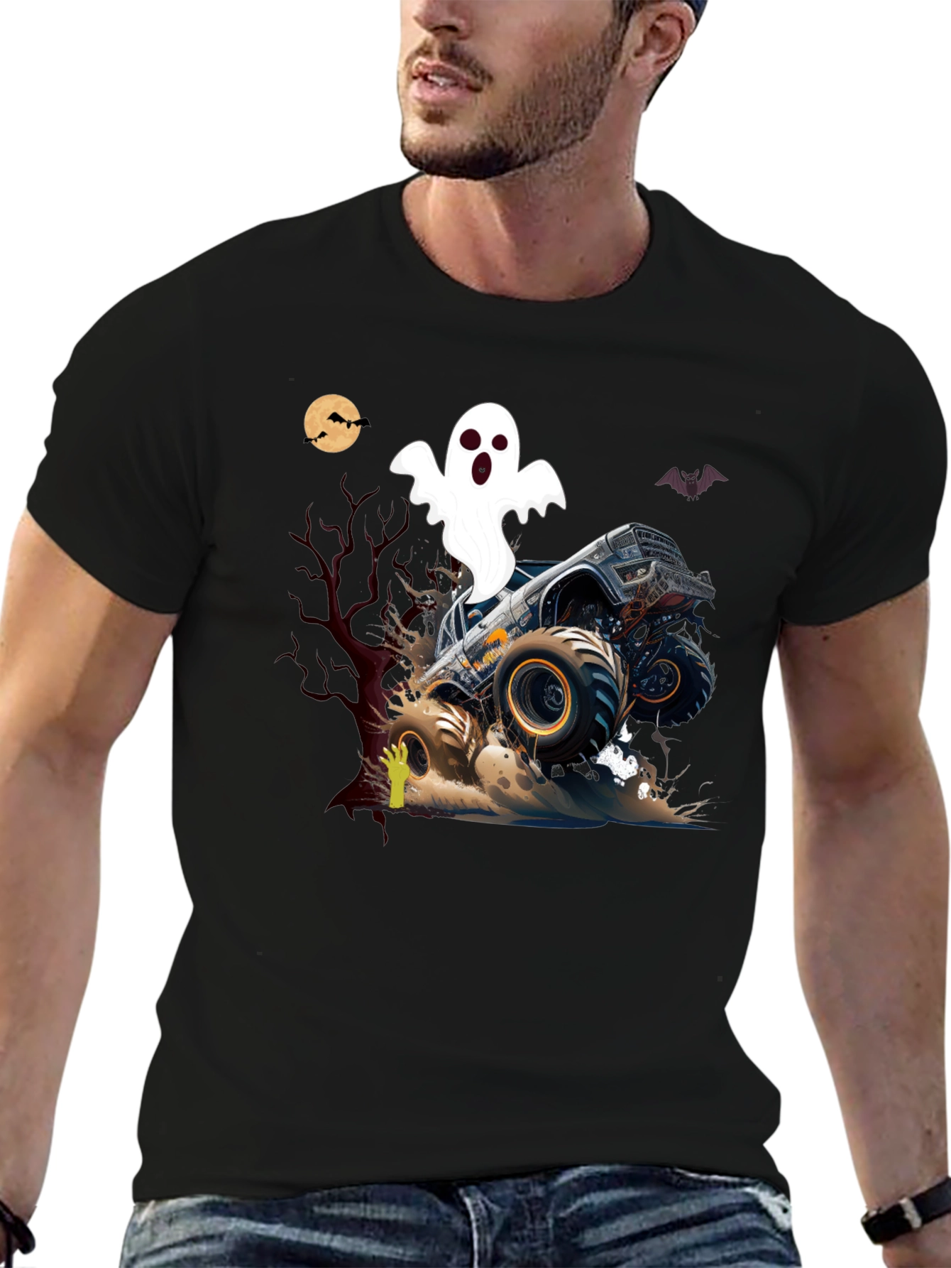 Monster Truck Ghost Halloween T-Shirt