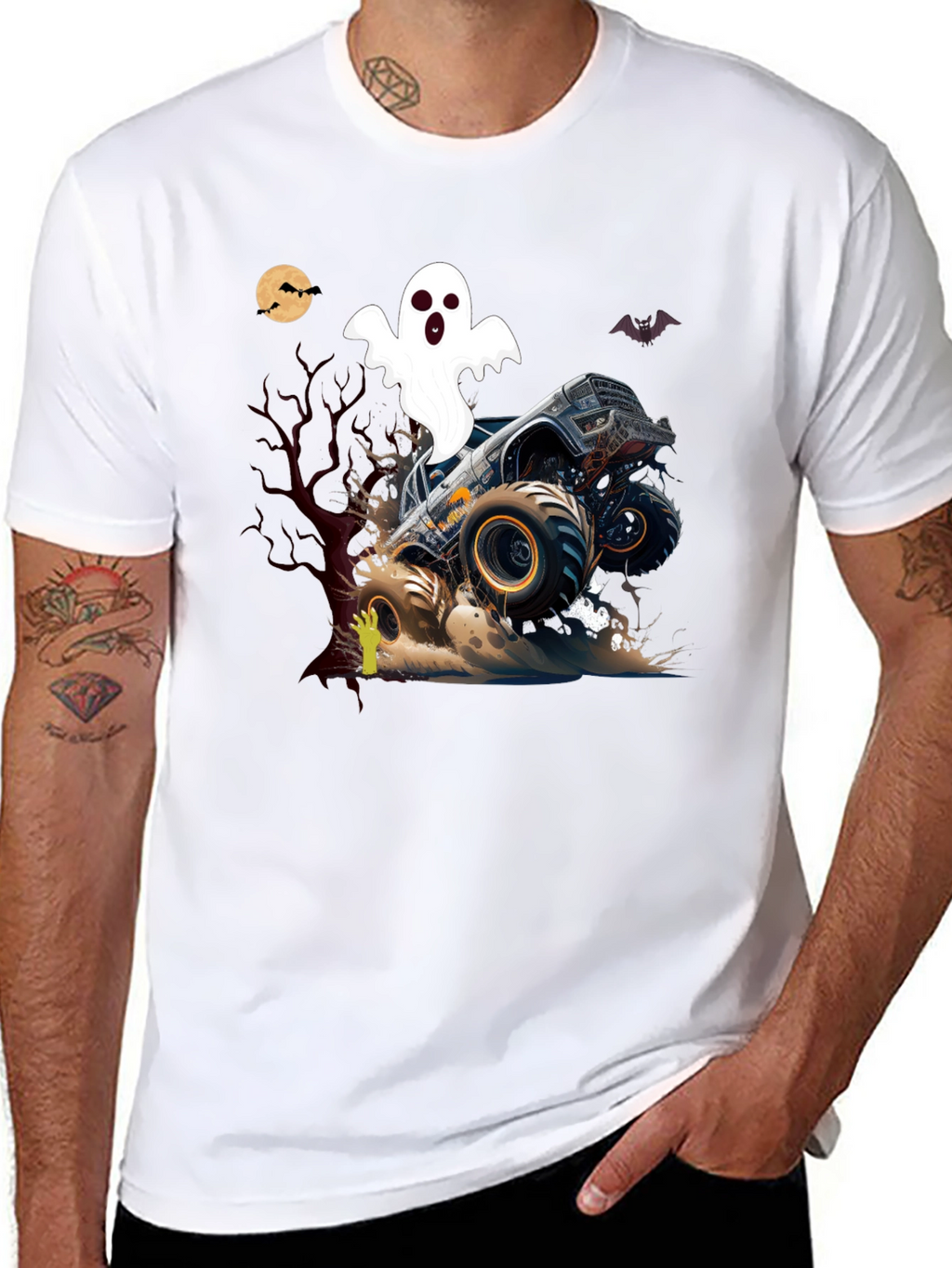 Monster Truck Ghost Halloween T-Shirt