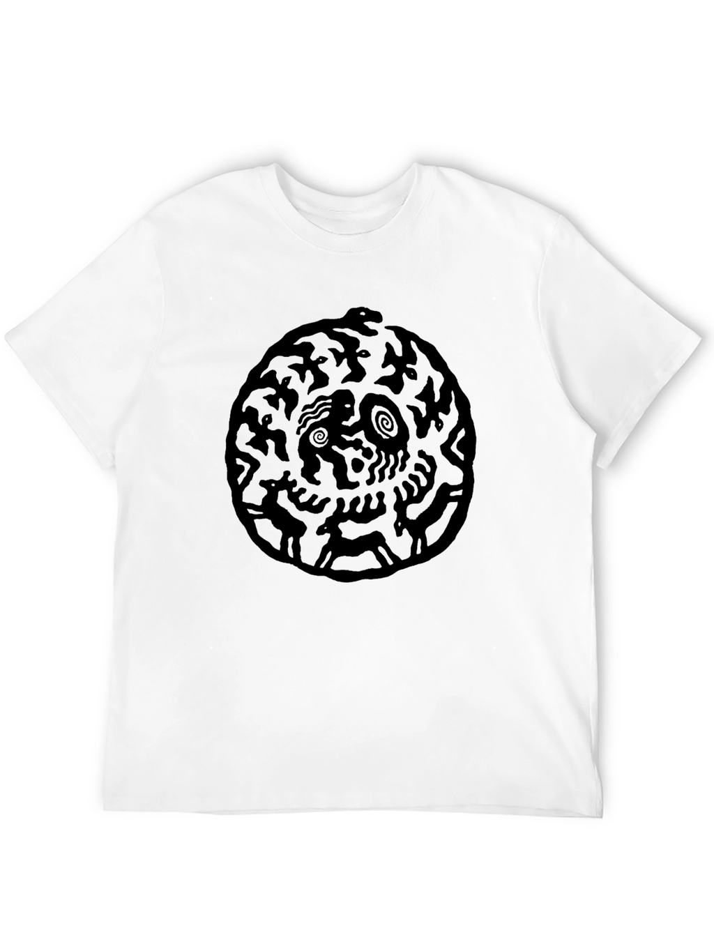 Abstract Art Black Graphic Tee - Casual Wear