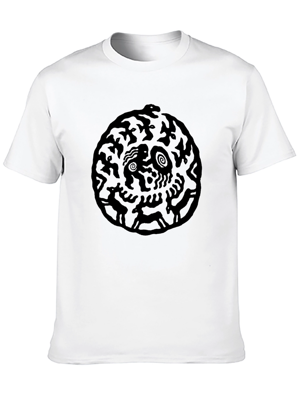 Abstract Art Black Graphic Tee - Casual Wear