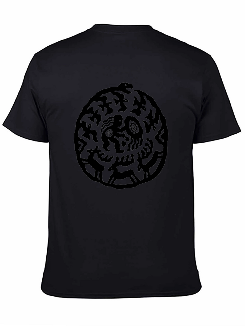 Abstract Art Black Graphic Tee - Casual Wear