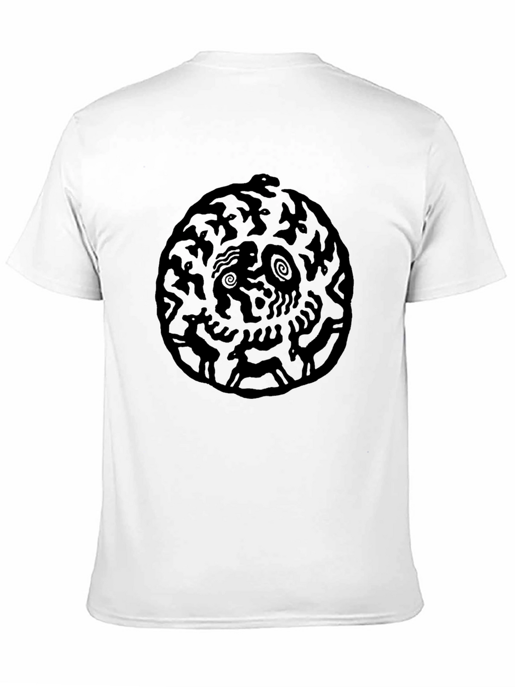 Abstract Art Black Graphic Tee - Casual Wear