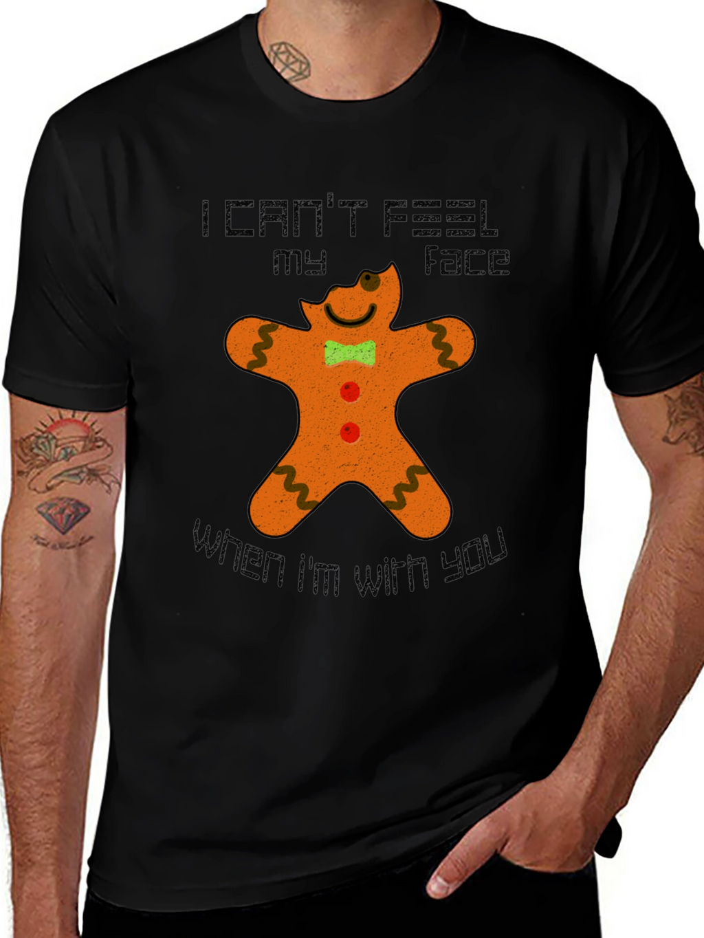 Gingerbread Man Funny Graphic T-Shirt
