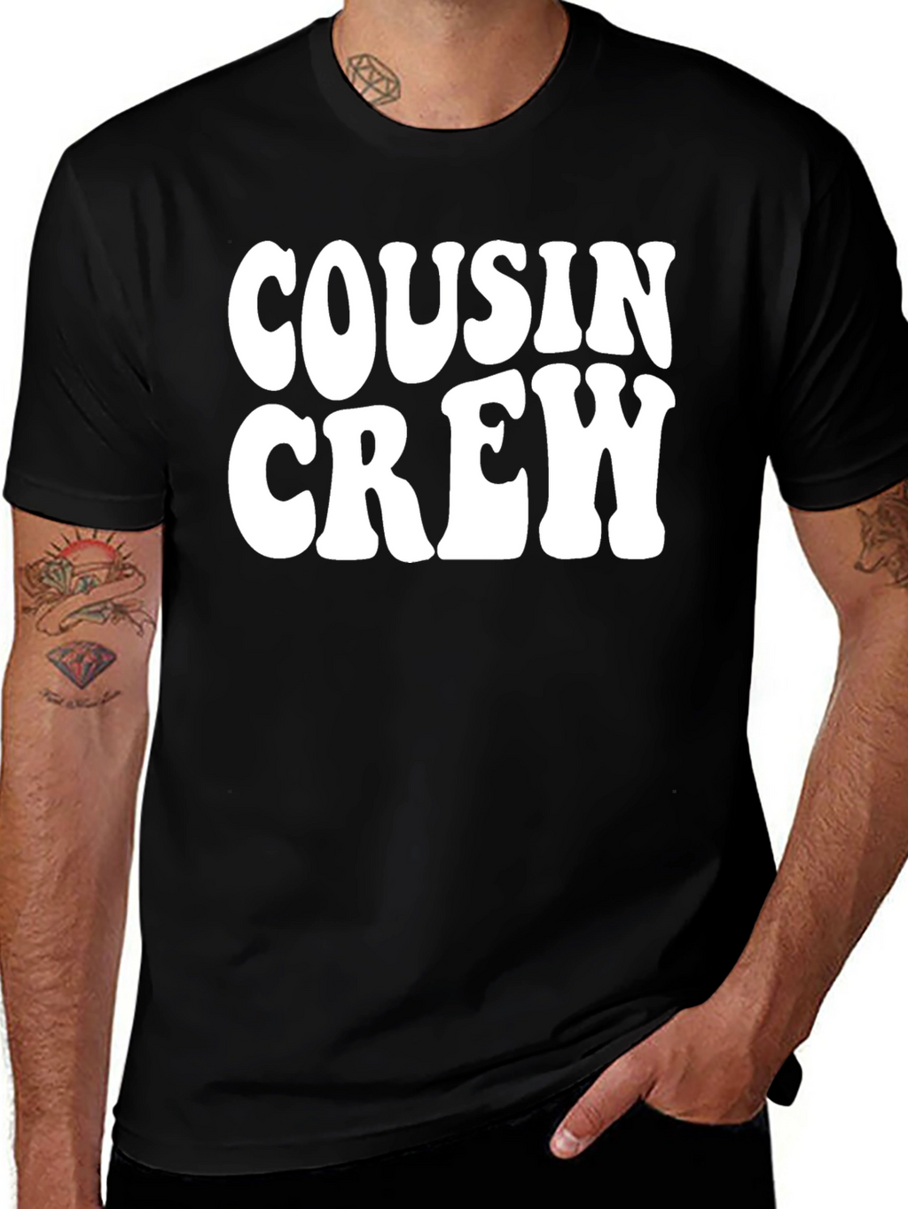 Cousin Crew Black Graphic T-Shirt
