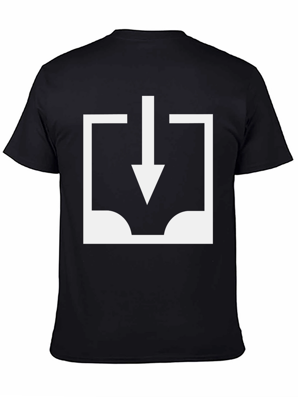 Black T-Shirt with White Download Icon