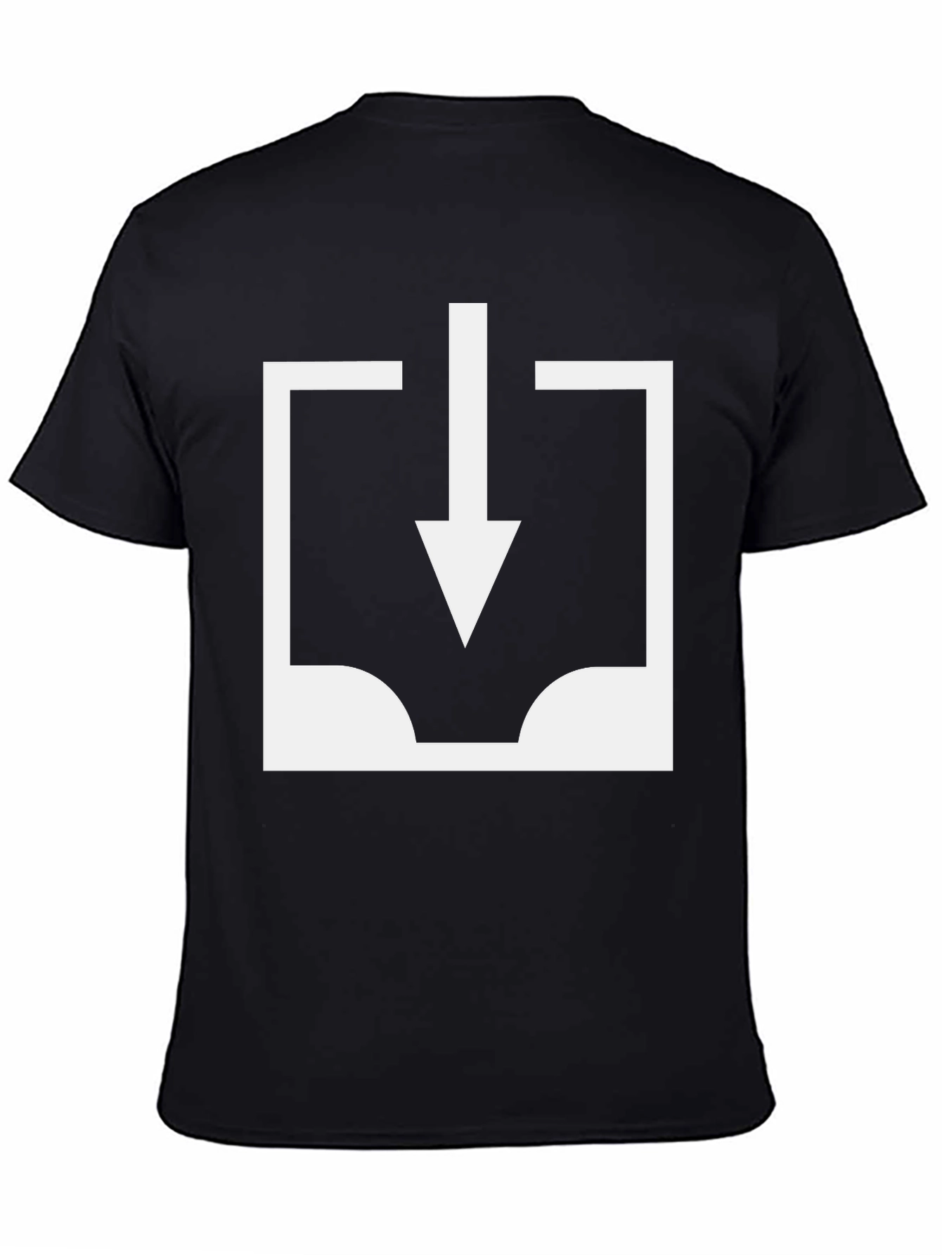 Black T-Shirt with White Download Icon